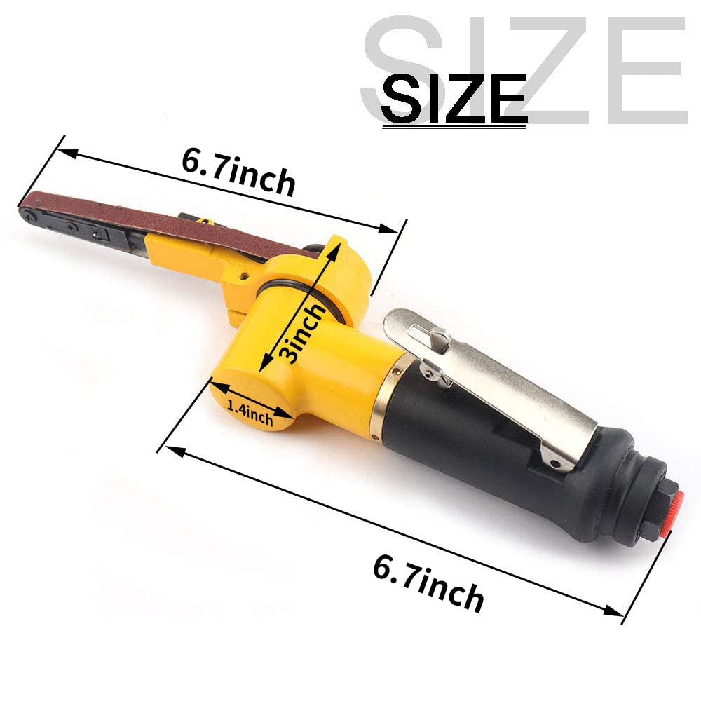 38 Pneumatic Air Belt Sander Kit with 14Pcs Sanding Belts (Grit 60/80/120) - Mini Air Belt Grinder Tool for Aluminum, Iron & Steel Metal Polishing - Perfect for Automotive, Woodworking & DIY Metal Projects