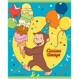 Curious George Party Favor Bags - 8 Count Birthday Party Supplies for Kids, Themed Decorations & Goodie Bags for Baby Showers, School Events and Carnival Prizes