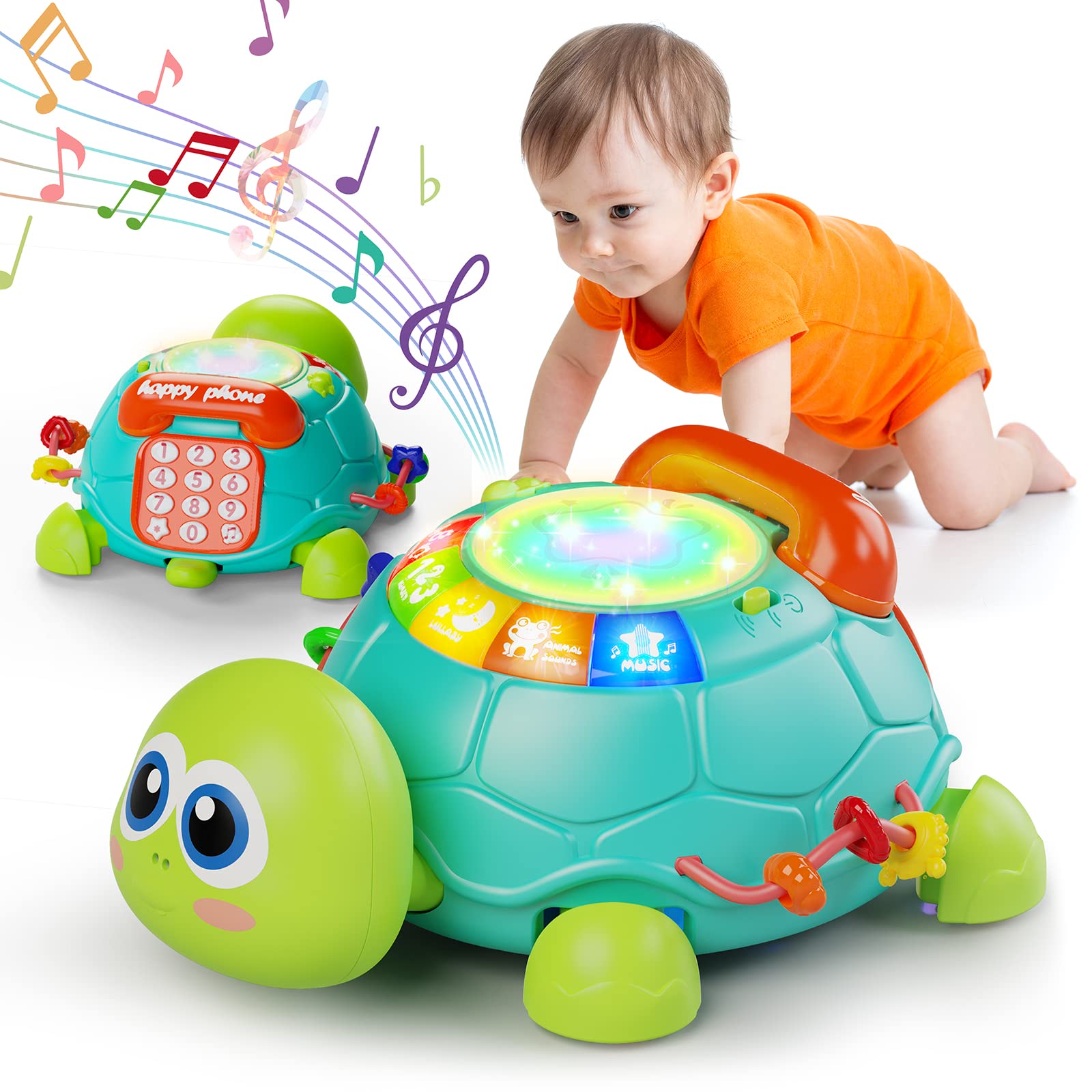 Musical Turtle Baby Toy with Lights & Sounds - Early Learning Crawling Toy for 6-18 Months | Perfect for Tummy Time & Birthday Gifts