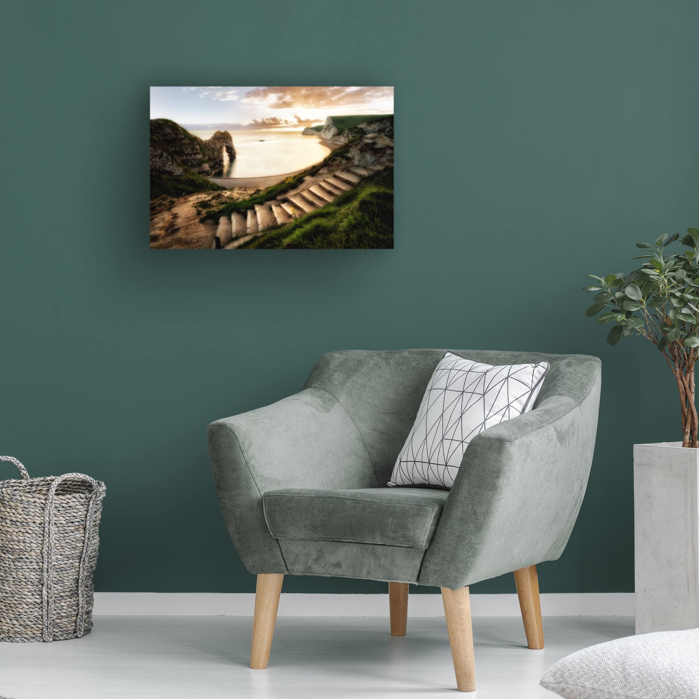 Dennis Frates 'Sunset 9' Canvas Wall Art Print - Stunning Sunset Landscape Painting for Living Room, Bedroom & Office Decor