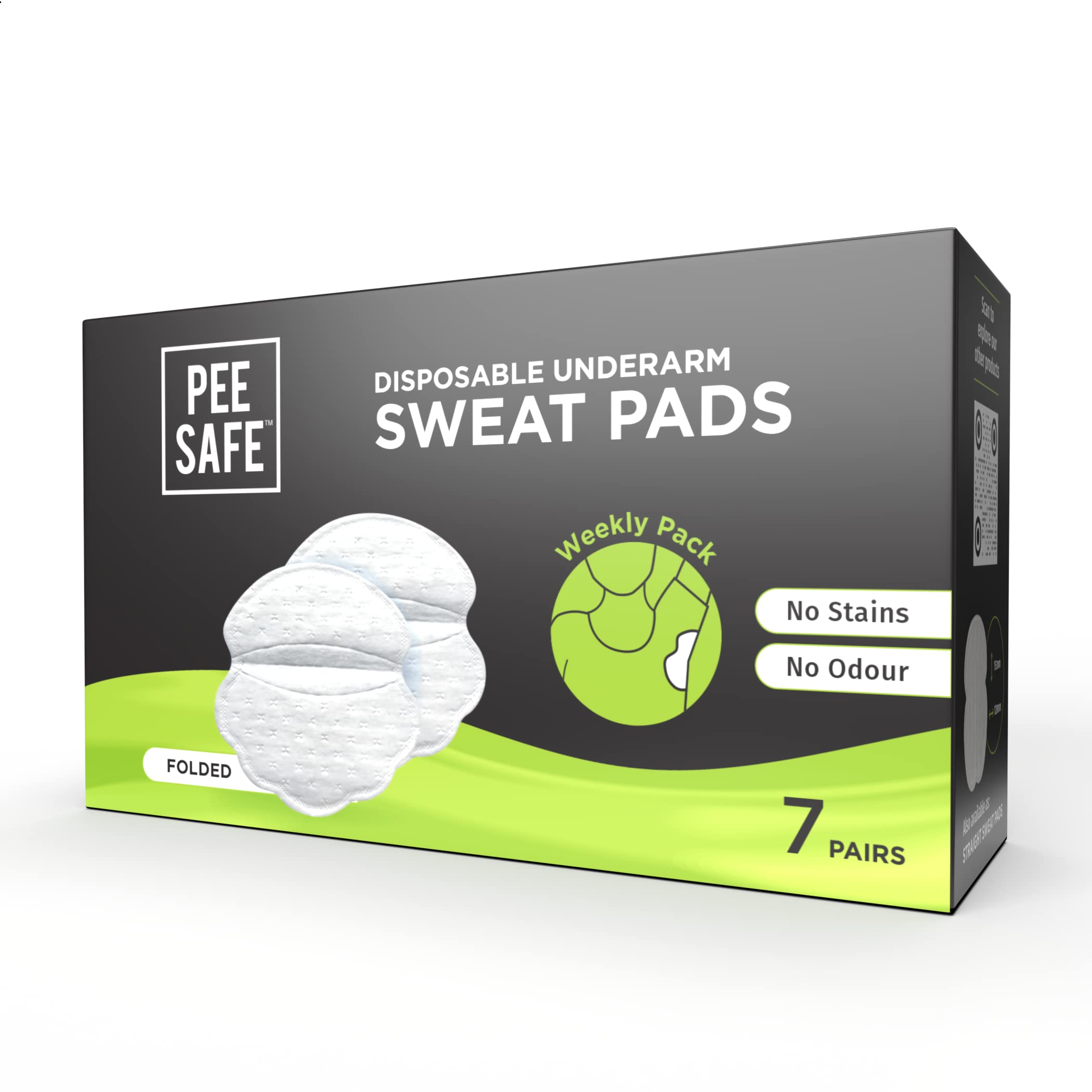 1. Pee Safe Disposable Underarm Sweat Pads - Folded & Straight | 14 Pads Per Pack | Odor & Stain Protection | For Men & Women | Gym, Office & Daily Use   2. Pee Safe Disposable Armpit Sweat Pads - Folded/Straight Cut | 14 Count | Anti-Stain & Odor Control | Comfortable & Breathable | Perfect for Workouts, Business Attire & Hot Weather