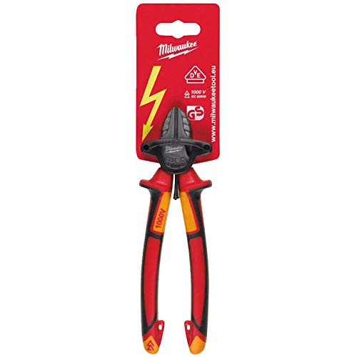Milwaukee VDE Diagonal Cutter 180mm - Professional Insulated Wire Cutters for Electricians | Heavy Duty Electrical Pliers for Wiring, Cable Cutting & DIY Projects