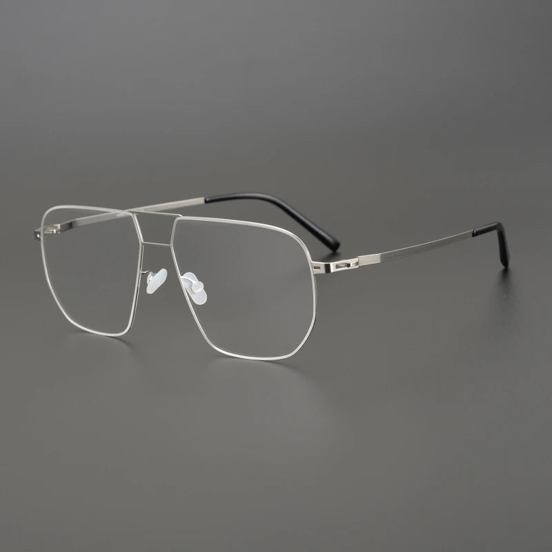 Black Square Double Bridge Steel Eyeglasses for Women - Full Rim Glasses - Fashion Eyewear for Work, Reading & Everyday Use