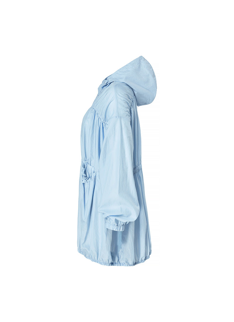 Stylish Airy Balloon Shirring Hood Long Jacket - Trendy Oversized Outerwear for Women | Perfect for Casual Outings, Layering & Streetwear Fashion