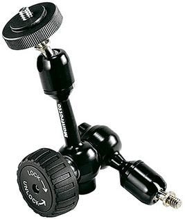 Manfrotto 814 1 Hydrostatic Arm 5.1 Inch with 1/4-20 & 3/8 Inch Threaded Pivoting Pins - Replacement for 814 (Black) | Professional Camera Support for Studio & Outdoor Photography