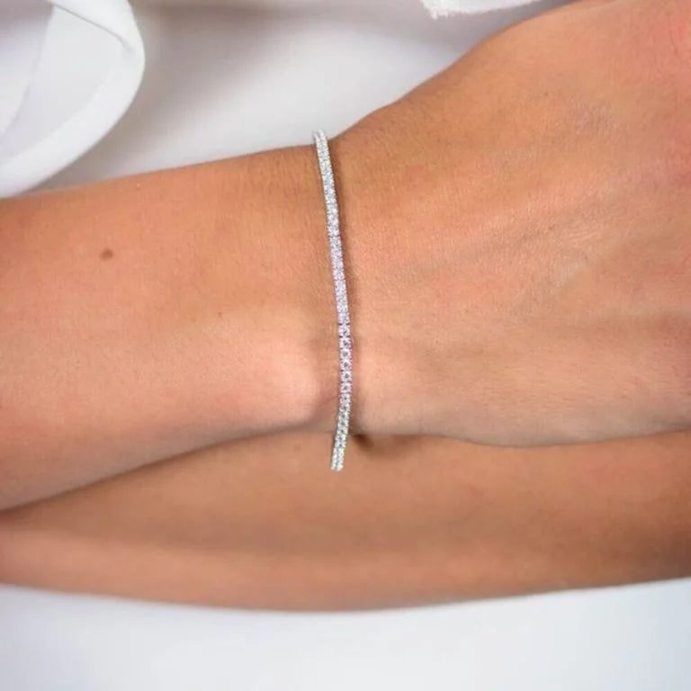 Georgini Sterling Silver Tennis Bracelet for Women - Elegant 925 Silver Chain Bracelet for Everyday Wear & Special Occasions