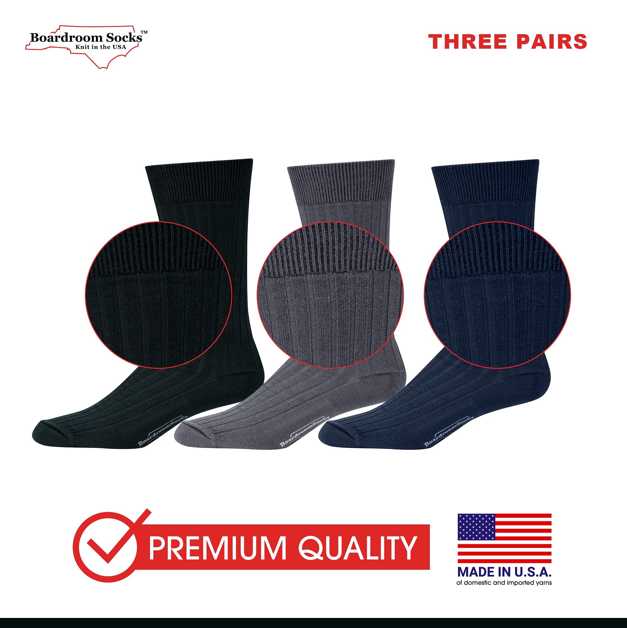 Premium Cotton Dress Socks for Men - Soft & Comfortable Business Casual Socks - Breathable Mid-Calf Formal Socks by Boardroom Socks - Perfect for Office, Wedding & Professional Occasions