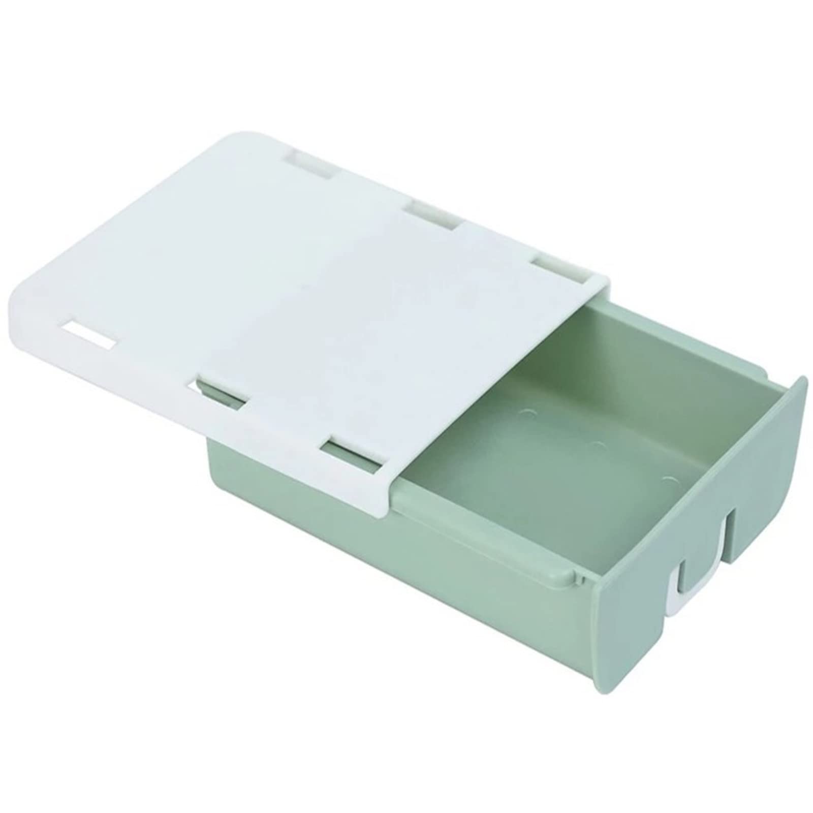 Under Desk Drawer Organizer - Self Stick Pencil Tray & Office Storage Box | Plastic Stationery Organizer for Pens, Clips & Supplies | Easy Install Under Desk Drawer | Perfect for Home Office, School & Workspace Organization
