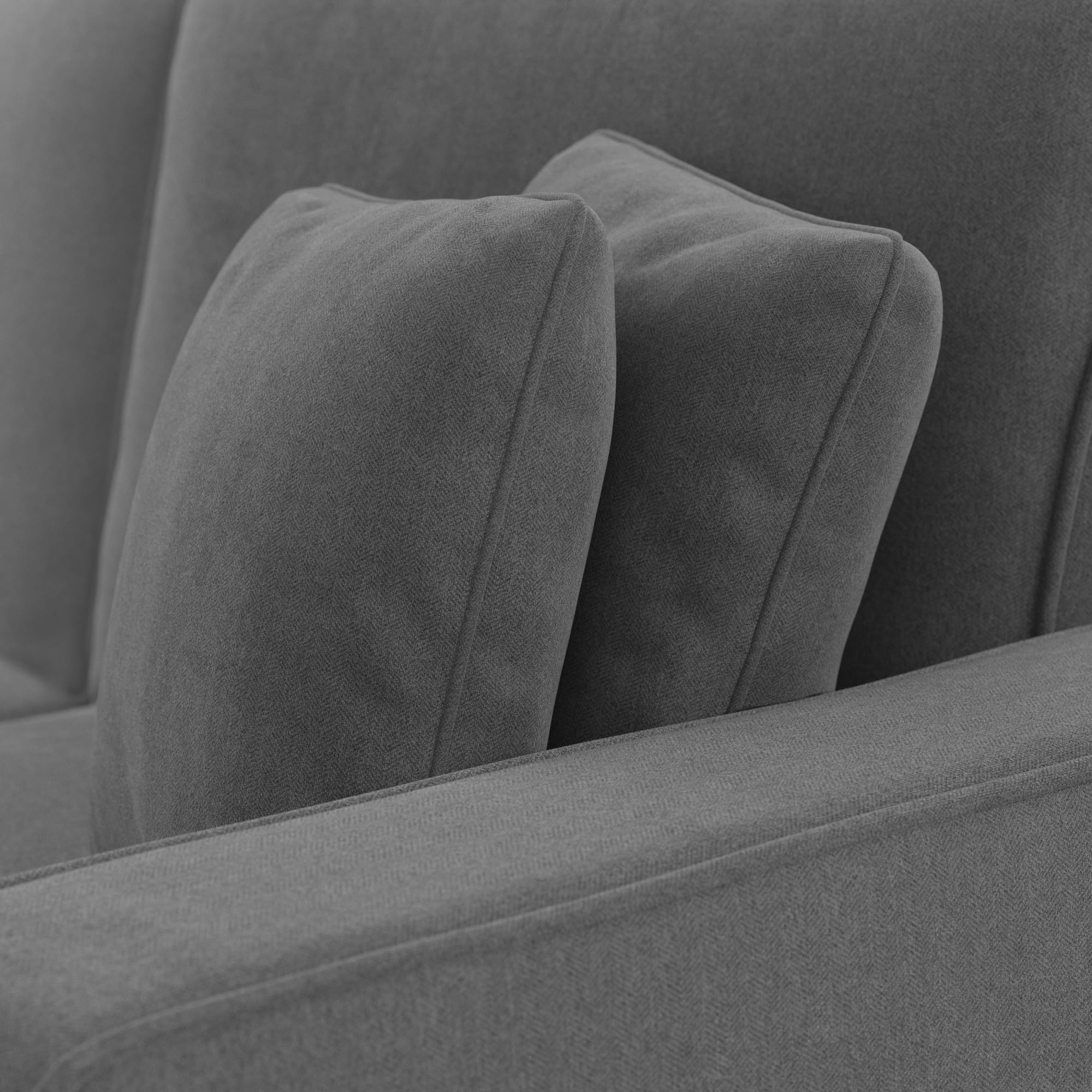 Bush Furniture 125 Inch U-Shaped Sectional Sofa - Modern Living Room Couch with Pet-Friendly Fabric, Stockton Collection, Charcoal Gray Herringbone - Perfect for Family Gatherings & Home Theater Setup