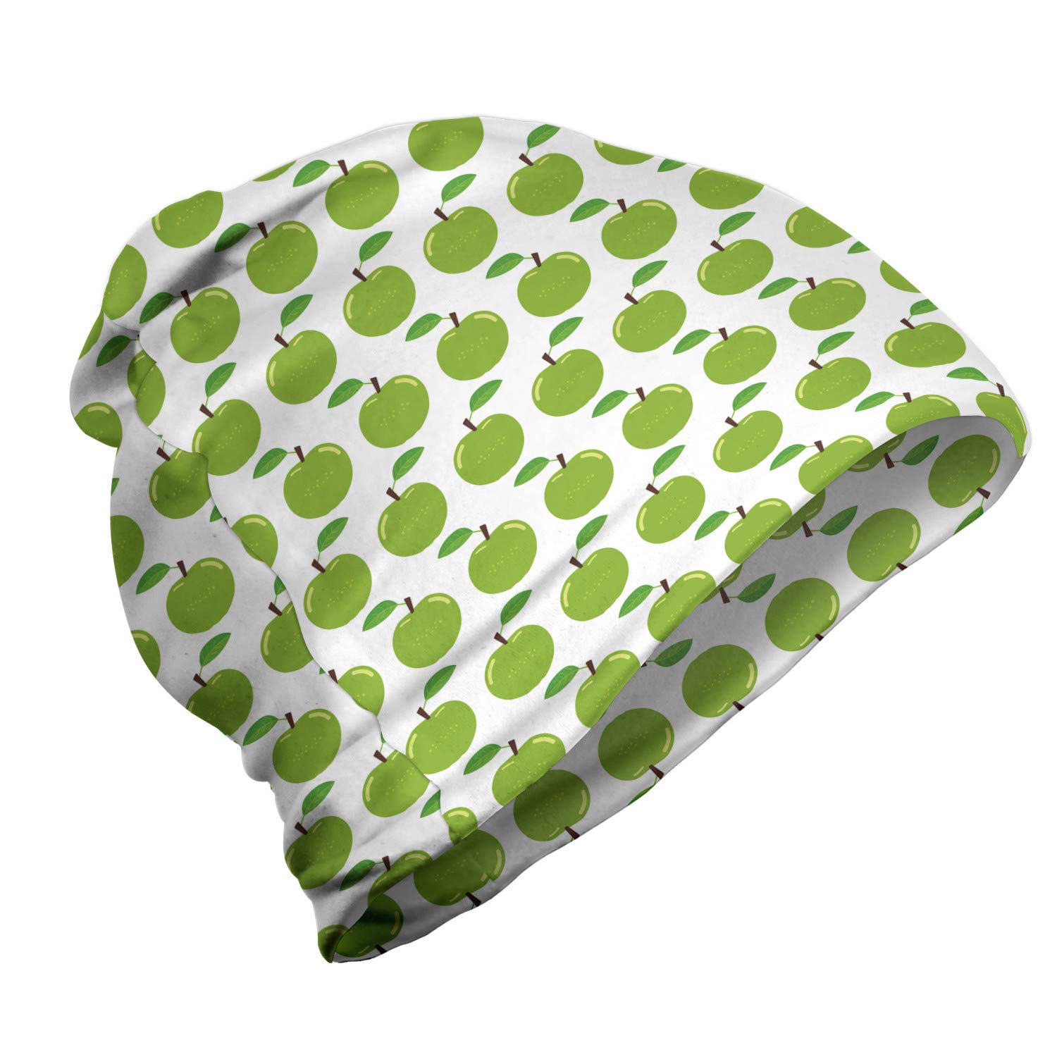 Ambesonne Unisex Beanie Hat - Repeating Juicy Fruit Print - Soft Warm Knit Cap for Men & Women - Perfect for Hiking, Camping, and Outdoor Winter Activities