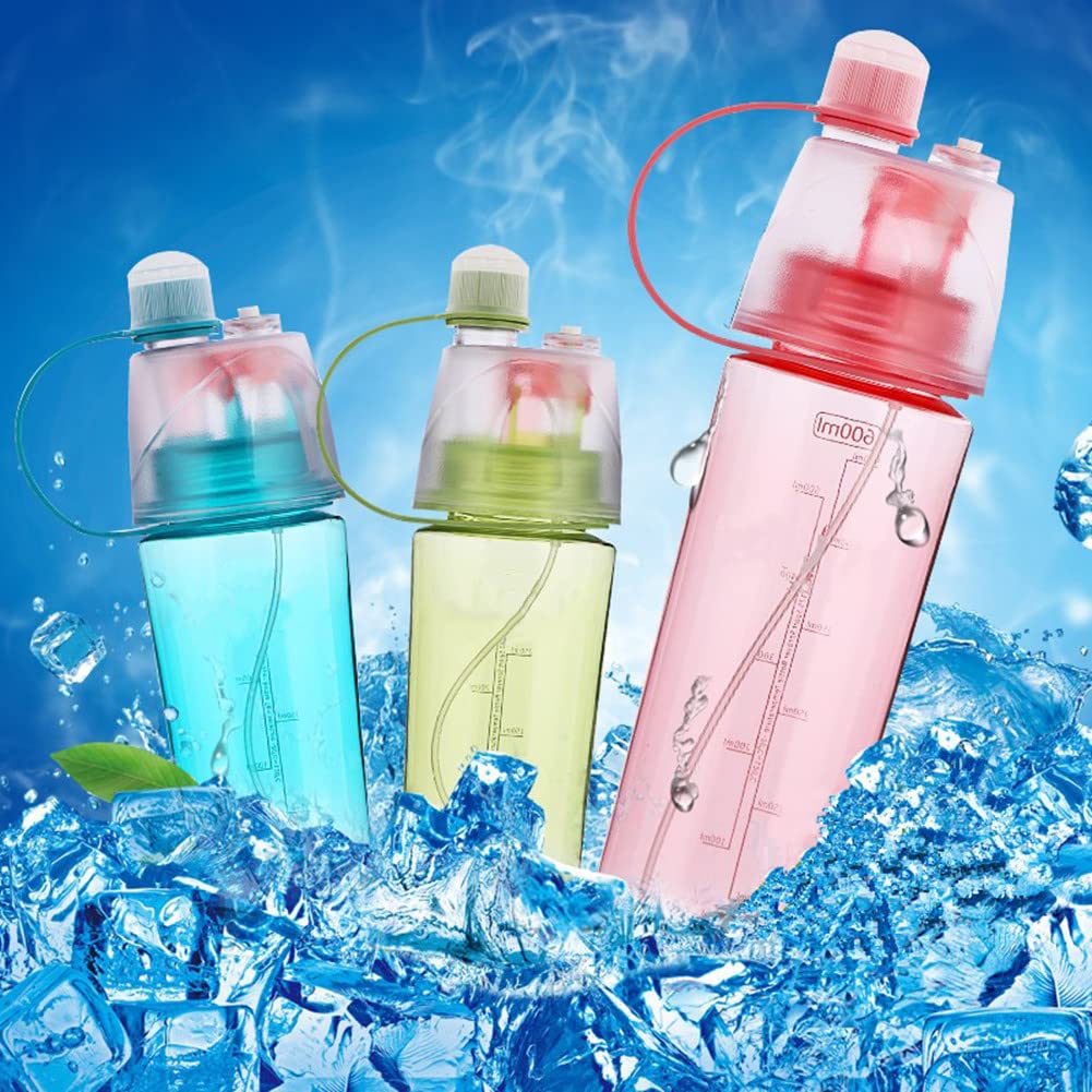 BPA Free 600ml Sports Water Spray Bottle for Cycling, Running & Hiking - Gym & Outdoor Use (Blue)