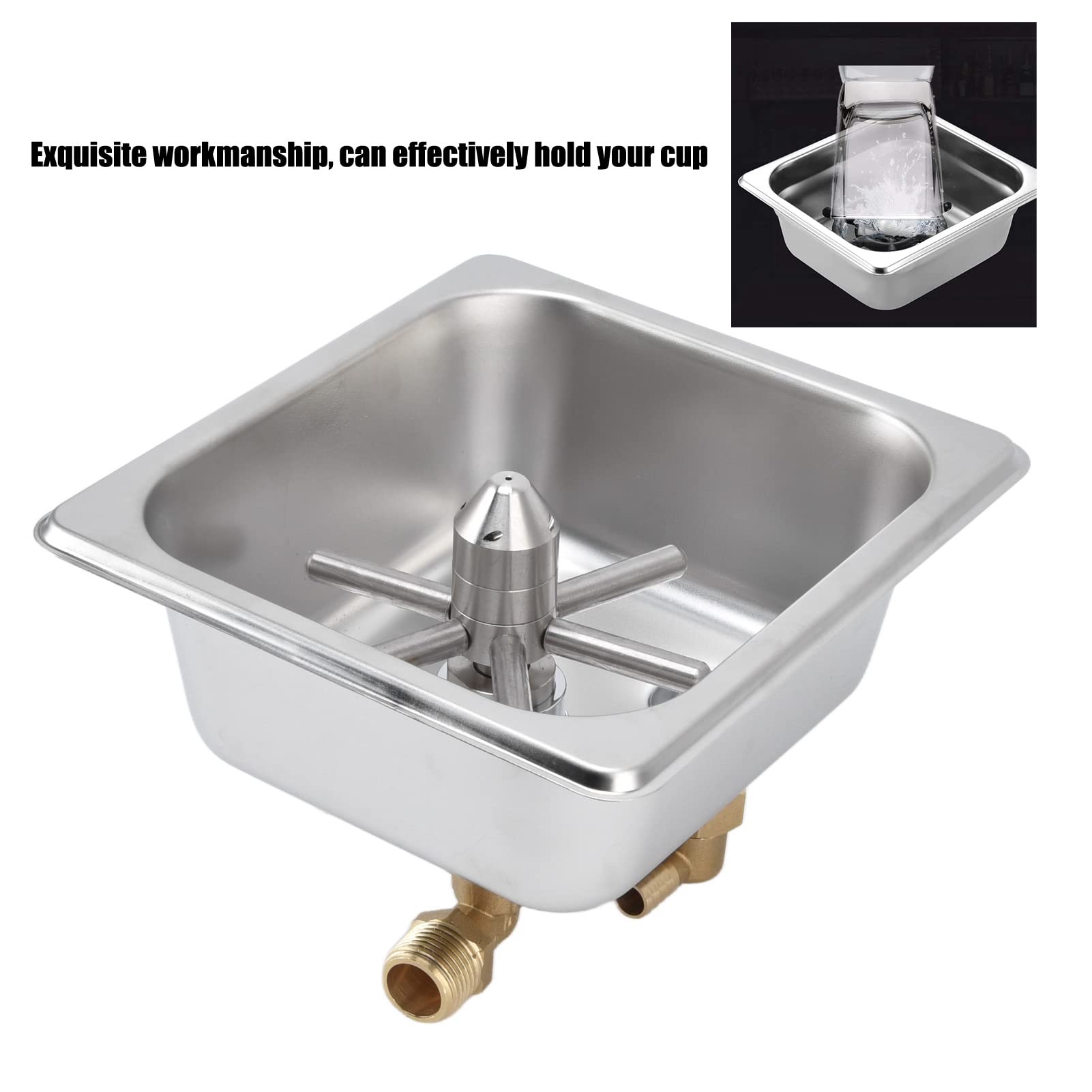 Stainless Steel Glass Rinser for Kitchen Sink - Bar Glass Washer & Cup Cleaner for Home, Hotel, Coffee Shop - Perfect for Washing Wine Glasses, Beer Mugs and Coffee Cups