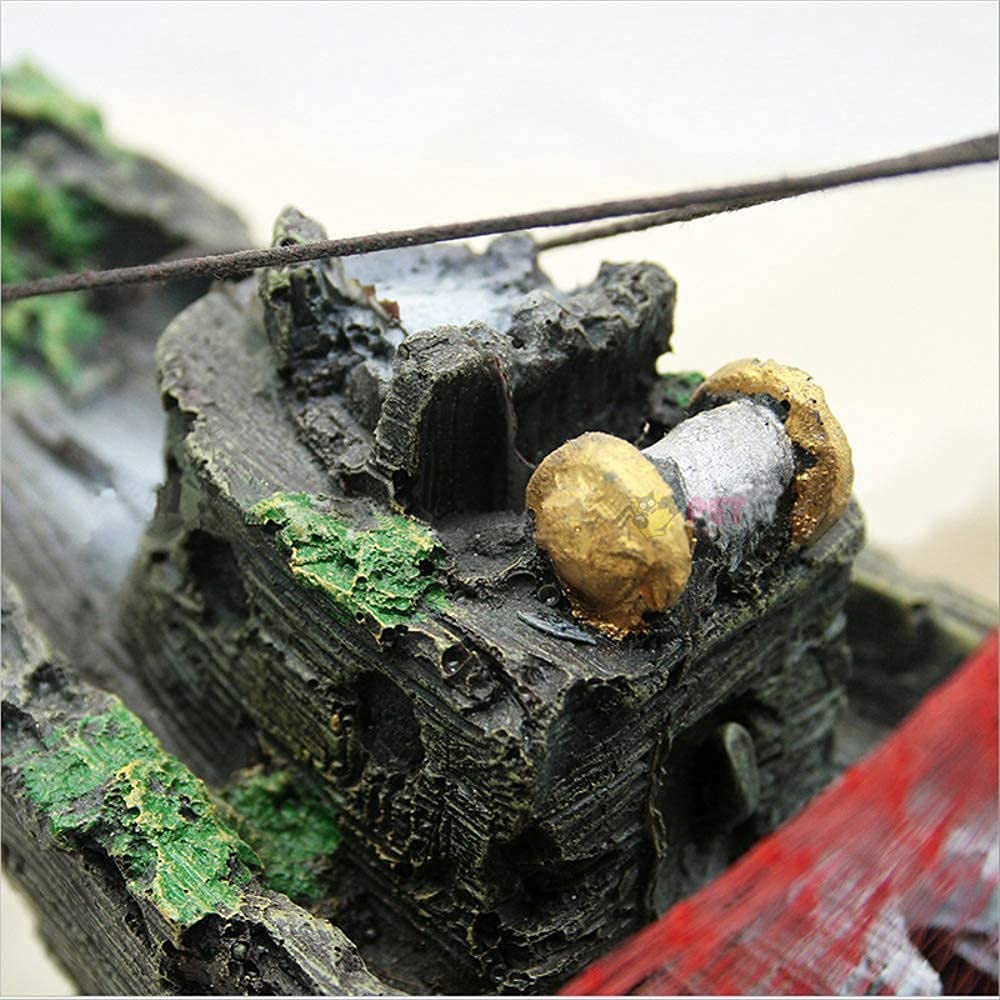 Resin Shipwreck Treasure Statue - Outdoor Garden Decor with Fishing Net Accents | Perfect for Coastal, Pirate, or Nautical Themed Yards & Patios