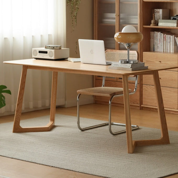 Premium Solid Oak Wood Large Office Desk - Spacious Workstation for Home & Business Use - Ideal for Writing, Studying & Remote Work
