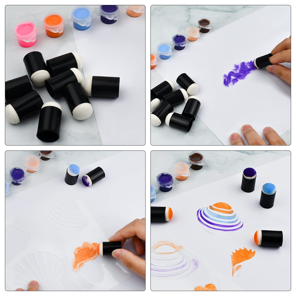 30 Pcs Finger Sponge Daubers Set for Card Making, Painting, Stamping & Ink Projects - DIY Craft Sponges for Kids & Adults, Perfect for Scrapbooking, Acrylic Painting & Mixed Media Art