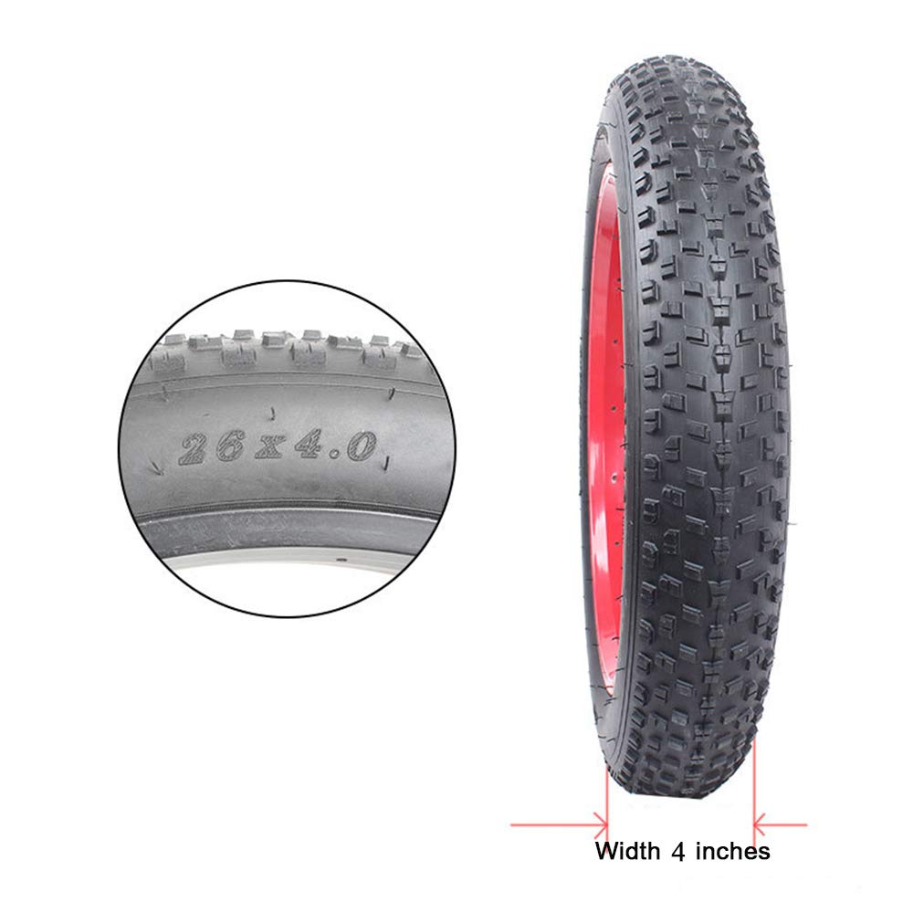 26x4.0 Fat Bike Tires - Heavy Duty Inner Tubes for Electric Bicycles & Mountain Bikes - Wire Bead Bicycle Accessories - Perfect for Off-Road Trails, Snow Riding & Urban Commuting