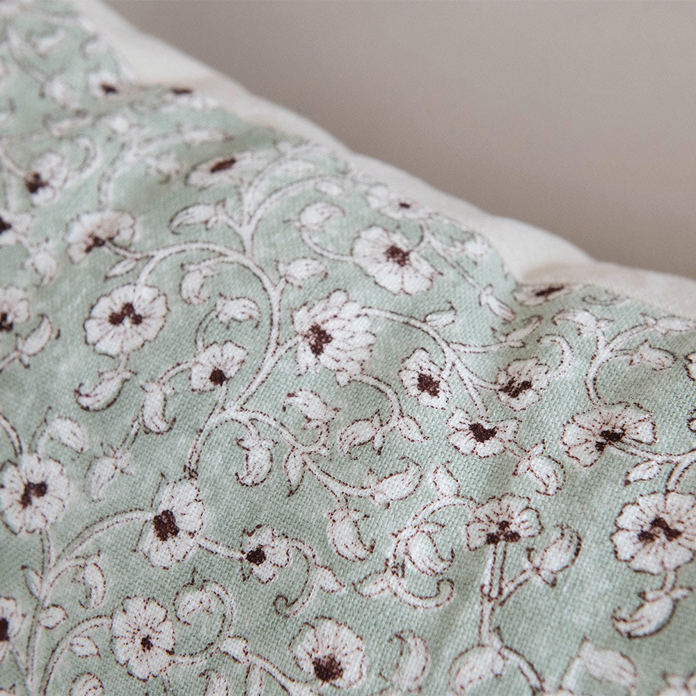 Handmade Linen Block Printed Pillow Cover No. 0231 - Bohemian Home Decor for Living Room, Bedroom & Sofa
