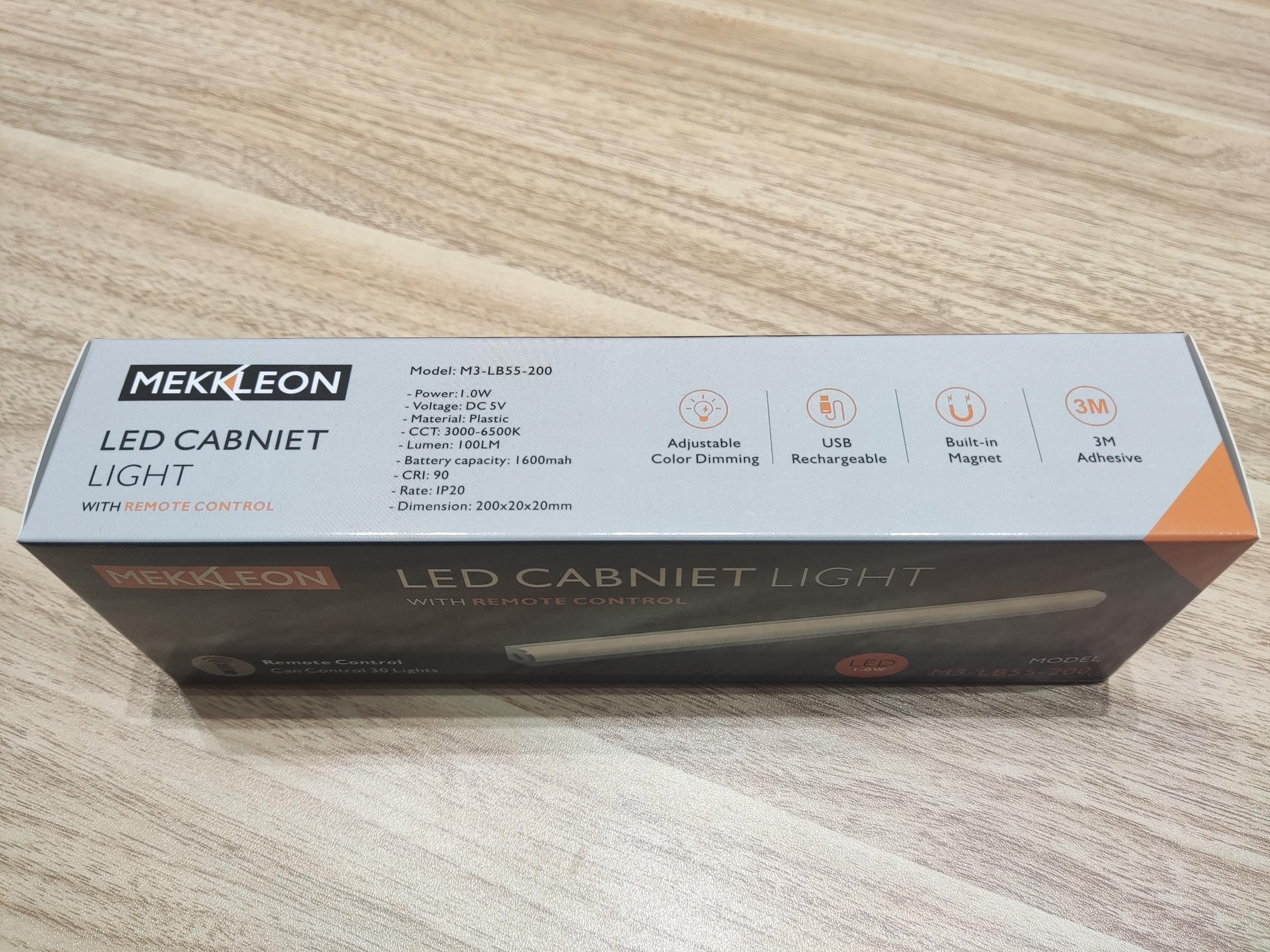 2 Pack Magnetic Dimmable Under Cabinet Lights with Remote Control - USB Rechargeable Wireless LED Closet Lights for Kitchen, Ceiling & Counter Lighting (White, 20CM) - Perfect for Pantry, Garage, Workshop & Nighttime Navigation