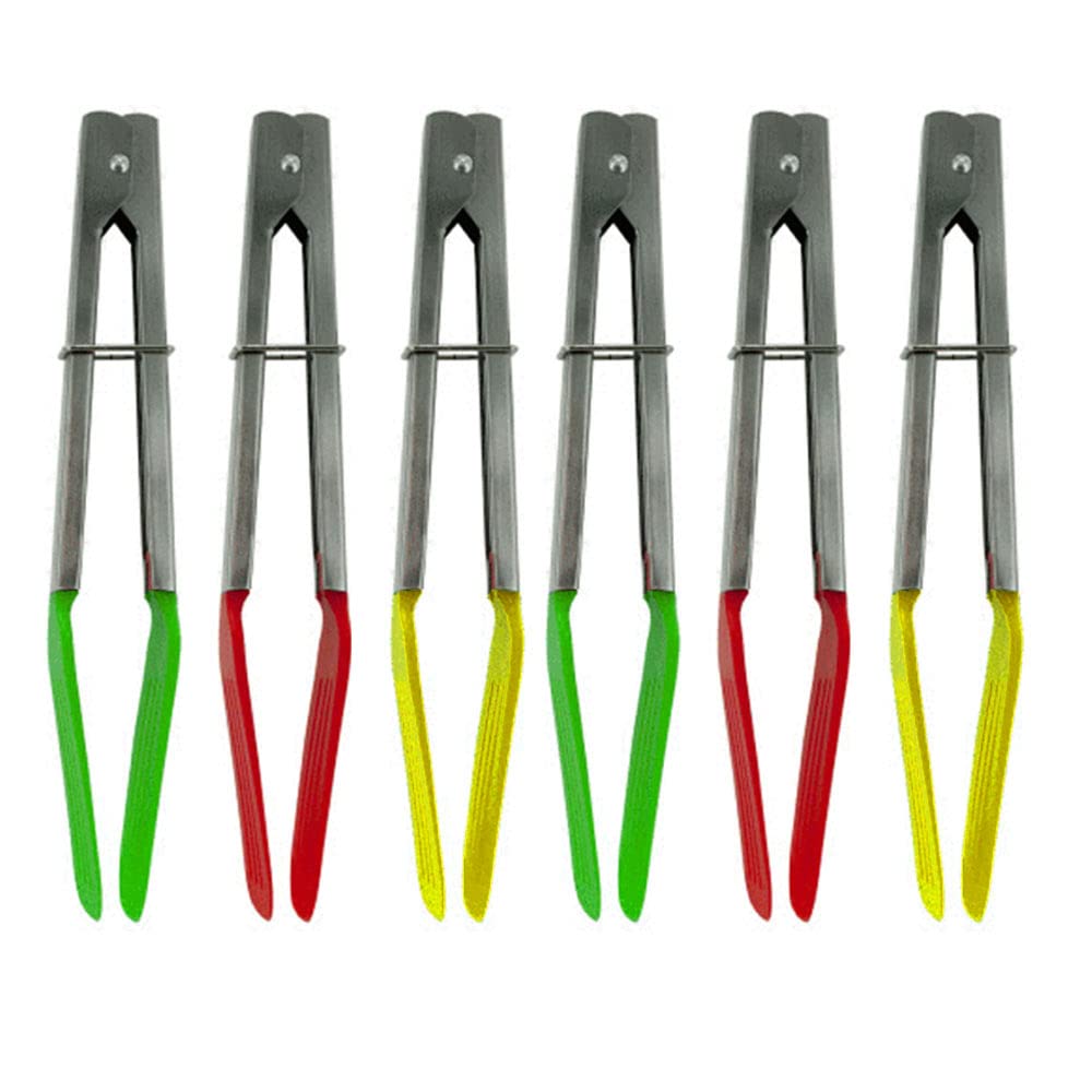 6-Piece Heat-Resistant Nylon Cooking Tongs Set - Silicone Slotted Kitchen Turner & Serving Utensils for Grilling, Flipping, and Serving Food