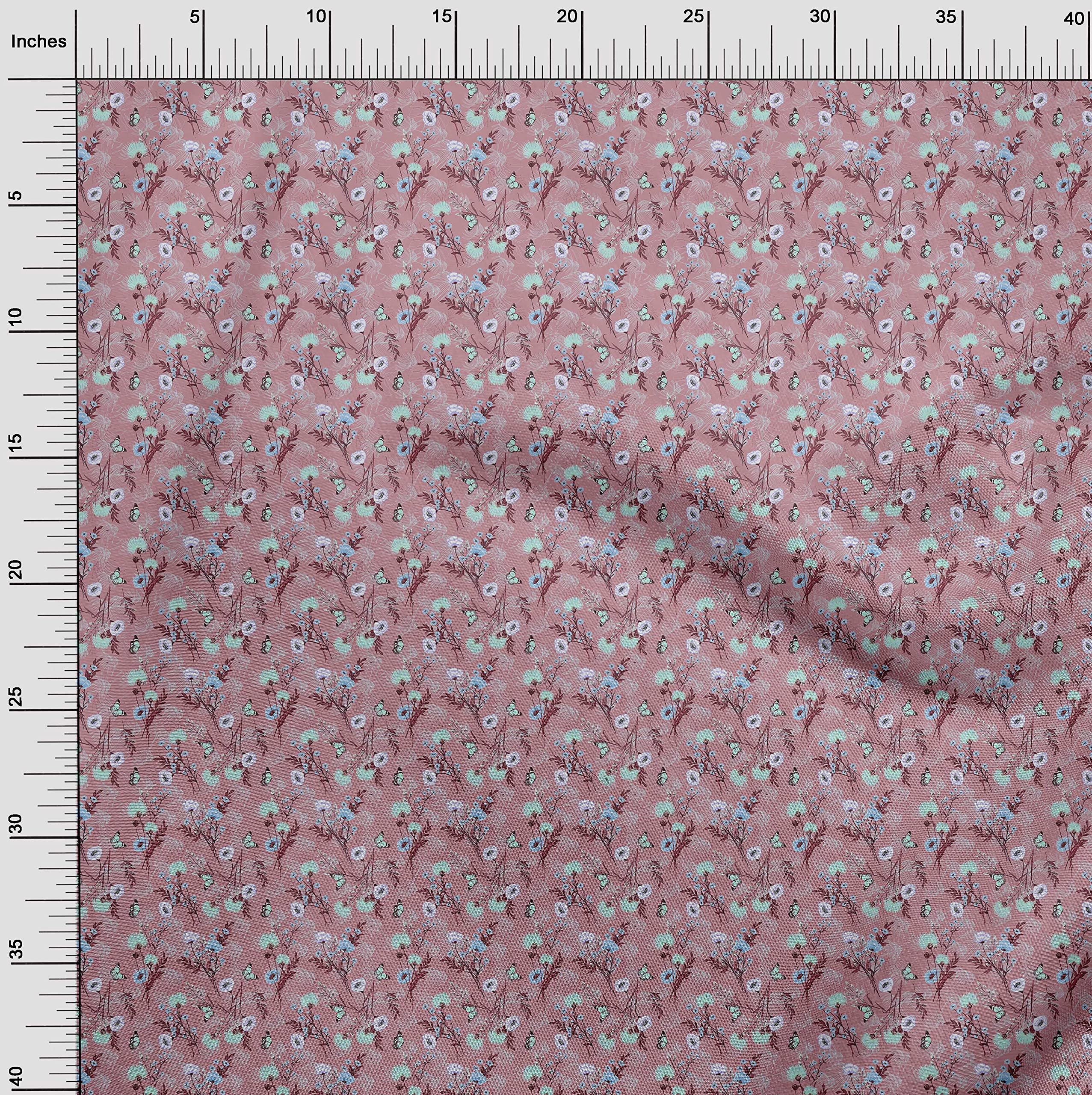 oneOone Polyester Spandex Black Floral Printed Fabric - 56 Inch Wide for Sewing, Crafts & DIY Projects | Perfect for Dresses, Curtains & Home Decor