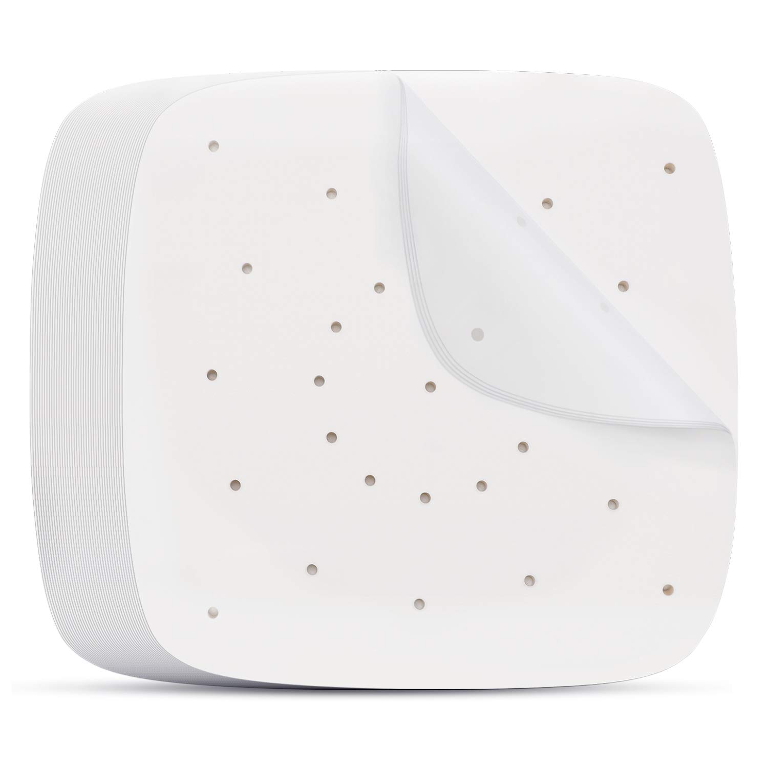 Beasea 8 Inch Square Air Fryer Liners - 200pcs White Parchment Paper Sheets for Air Fryer & Bamboo Steamer | Perforated Non-Stick Filter Papers | Perfect for Frying, Steaming & Baking Healthy Meals