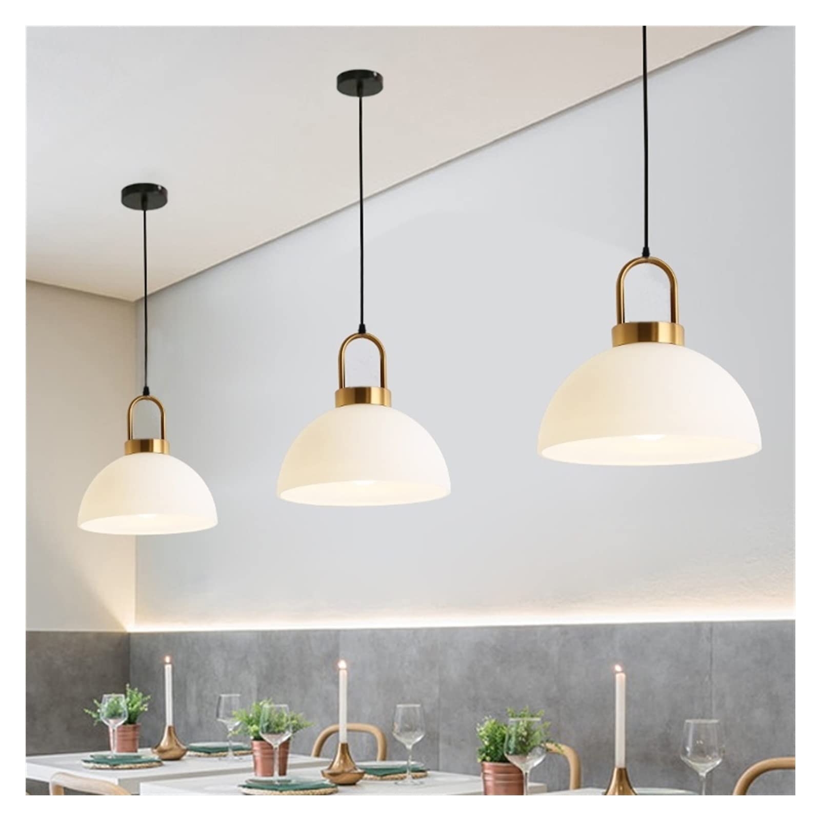 Crystal Chandelier Hanging Lights - Modern Nordic Style Semi-Circular Glass LED Pendant Lamp for Restaurant, Pub, Shop & Home Decor | Elegant Ceiling Lighting for Dining Room, Bedroom, Living Room & Commercial Spaces