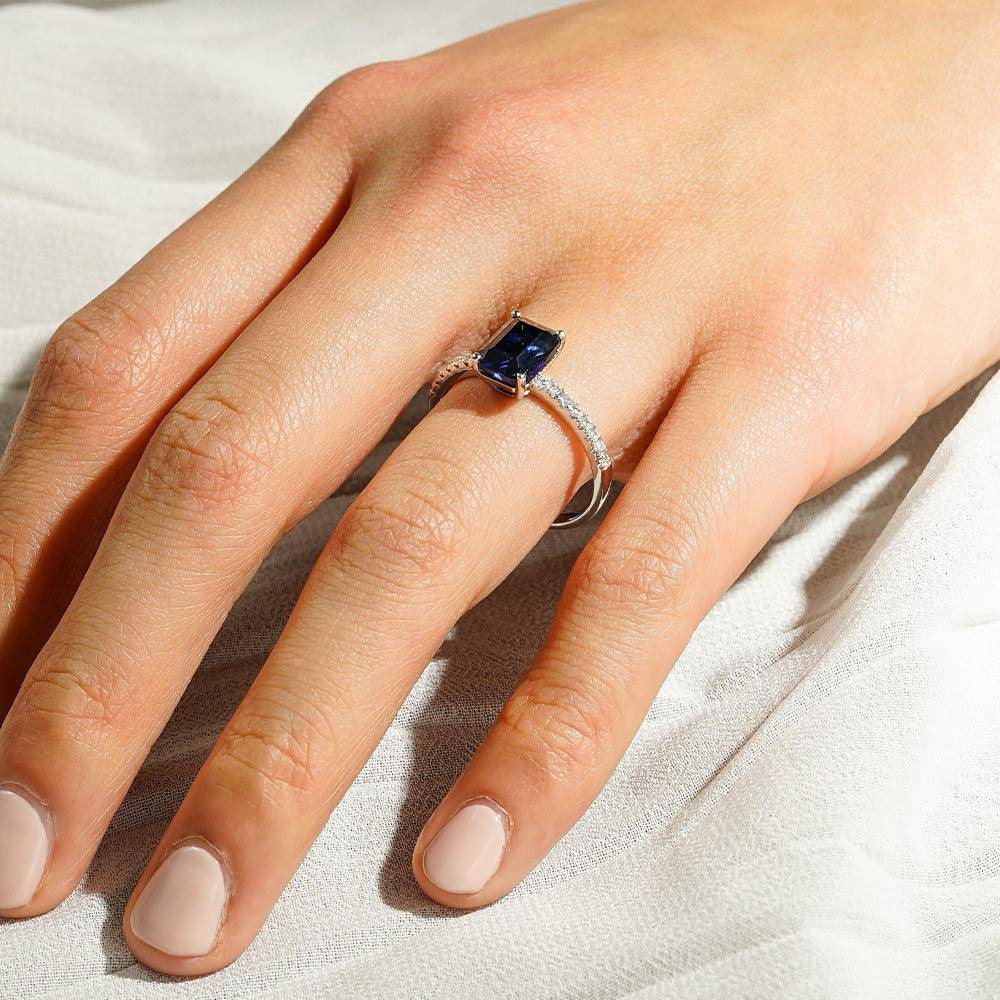 2 CT. Petite Trellis Lab-Grown Sapphire Ring | Elegant Blue Gemstone Jewelry for Women | Perfect for Engagement, Wedding & Anniversary Gifts