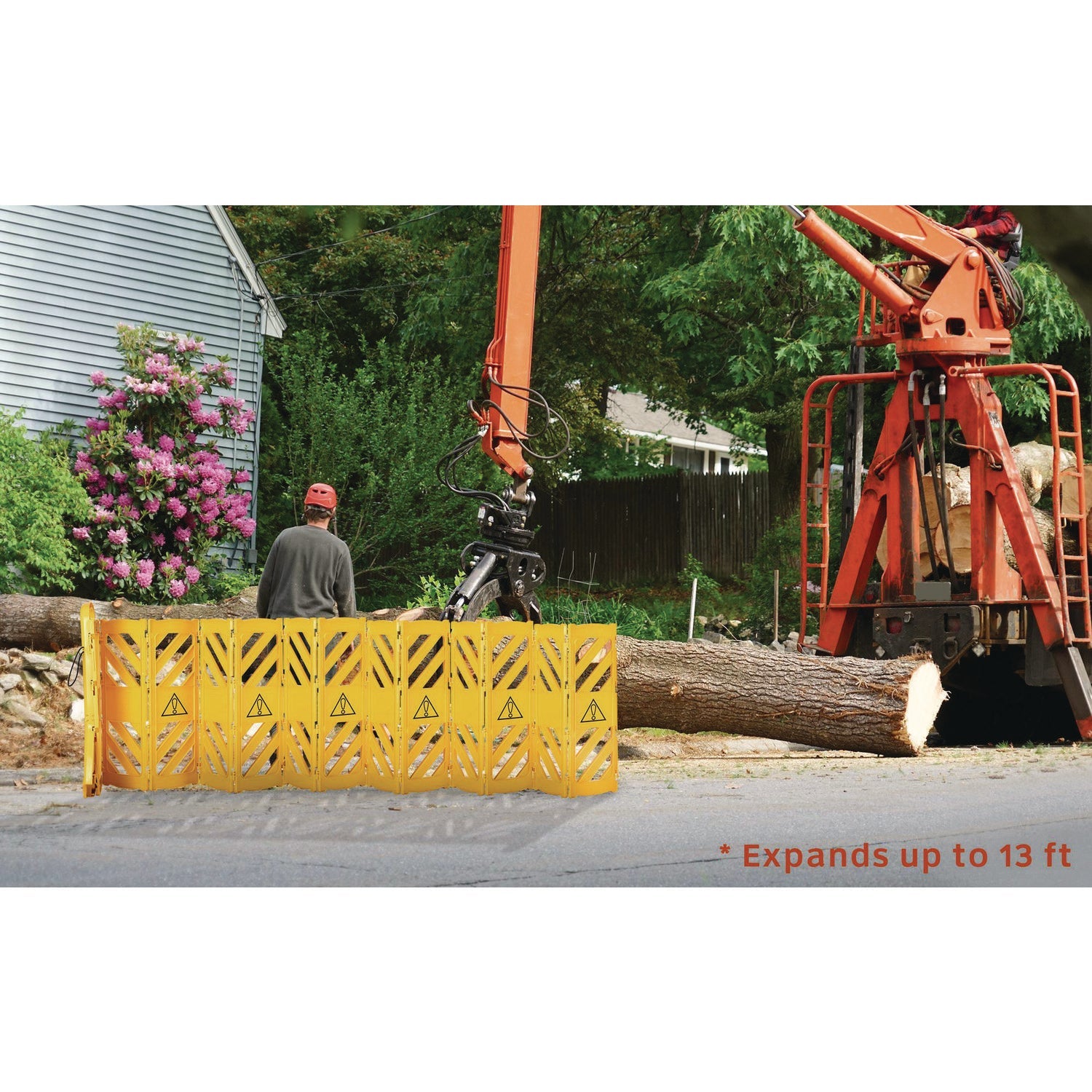 Alpine Industries Expandable Portable Fence Barrier - 6ft Safety Barricade with Interlocking Panels, Heavy Duty Plastic Construction (Yellow) - Ideal for Crowd Control, Event Security & Construction Site Safety