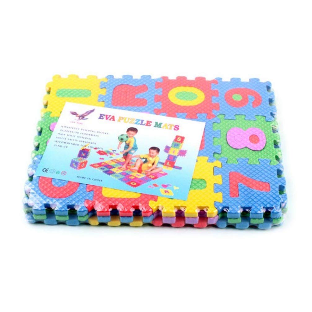 NUOBESTY 36-Piece Kids Foam Play Mat - Alphabet & Number Puzzle Floor Tiles for Baby Learning & Education - Non-Toxic Soft Playmat for Toddlers, Nursery, Daycare & Playroom - Perfect for Crawling, Learning & Safe Playtime