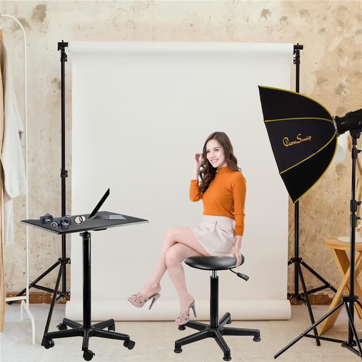 Flashpoint Photography Posing Table & Stool Kit - Adjustable Height (28-48