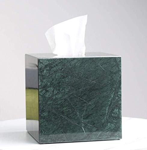Green Marble Tissue Paper Box - Elegant Home Decor for Living Room, Dining Table, Vanity & Bathroom | Multipurpose Storage Organizer for Bedroom, Dressing Room & Outdoor Spaces