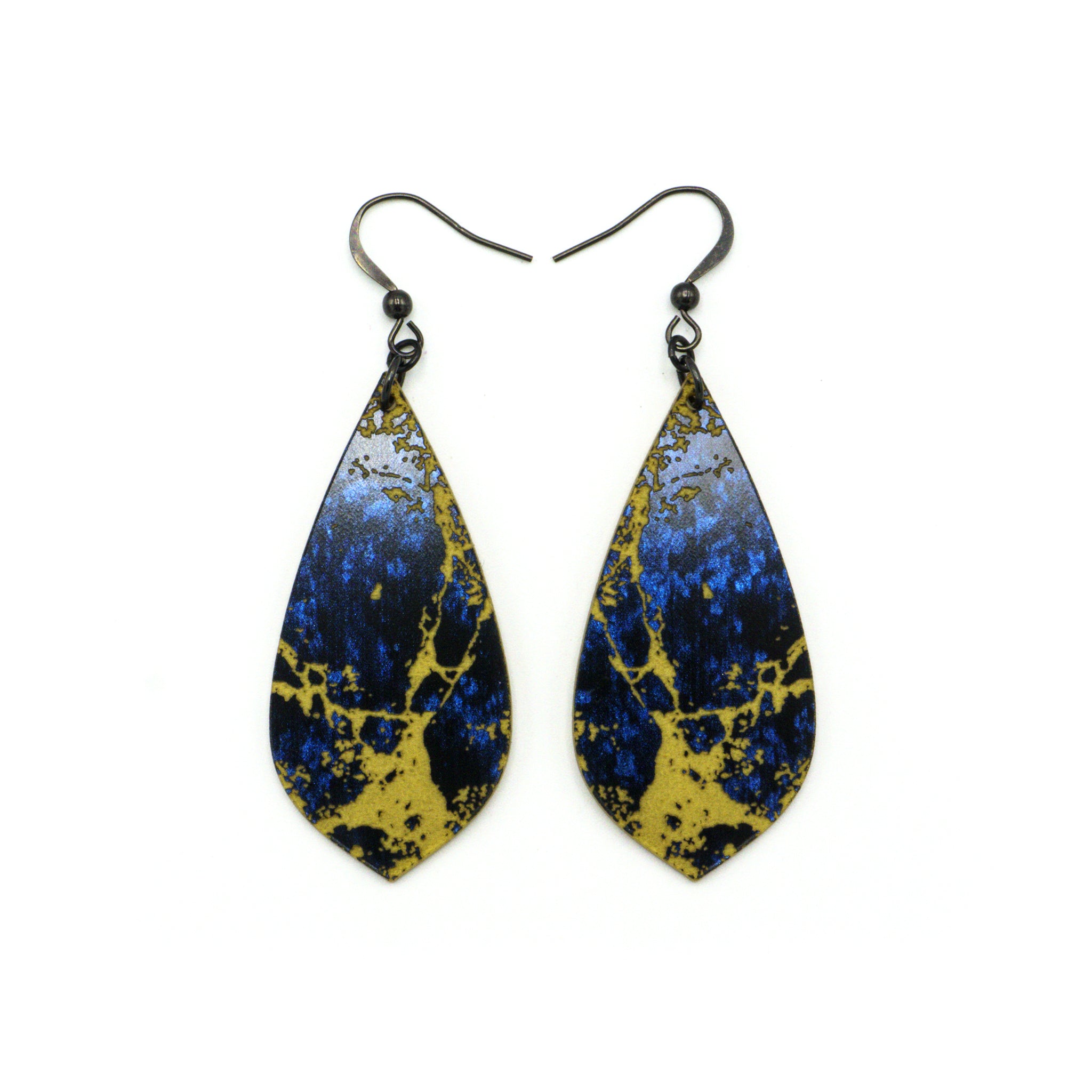 Celestial Blue and Gold Acrylic Earrings – Lightweight Dangle Earrings for Women | Perfect for Parties, Weddings, and Everyday Wear
