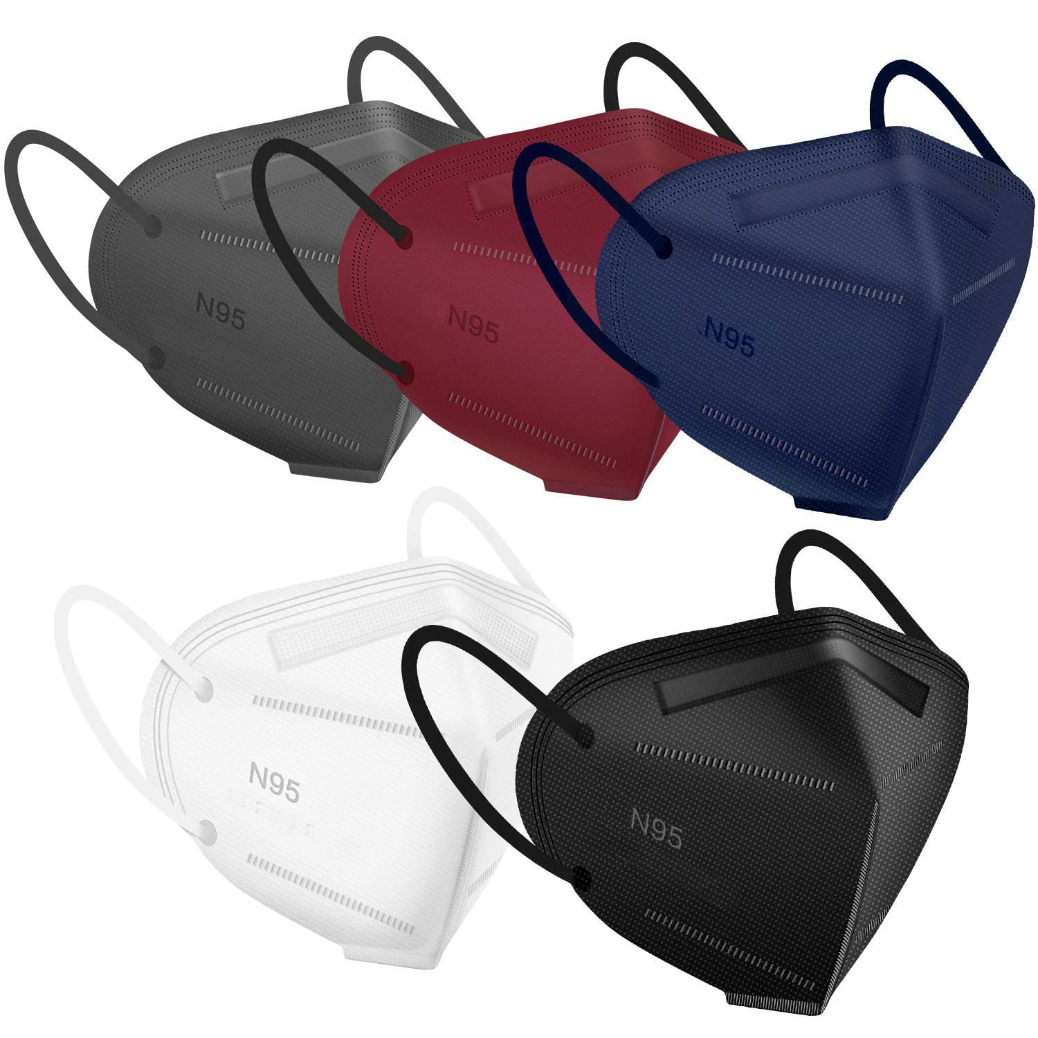 GreatDio (Pack of 10) NIOSH Approved N95 Respirator Masks - Individually Wrapped, 5-Layer Protection for Dust, Pollen & Particles - Ideal for Construction, Healthcare & Daily Protection