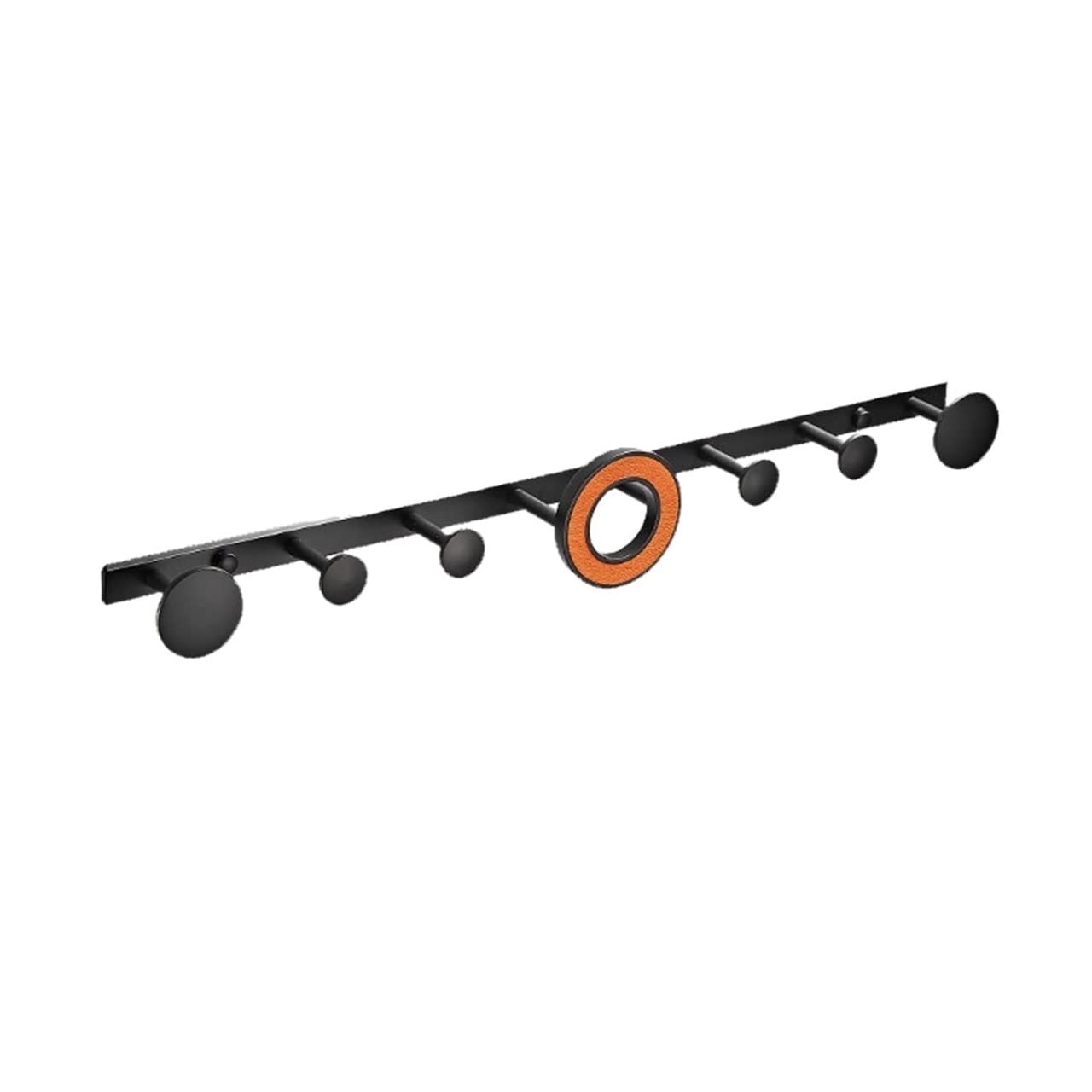 Stylish Saturey Wall-Mounted Coat Rack - Creative Metal Coat Hooks with Guide Rail - Space-Saving No-Drill Wall Hook for Entryway, Bedroom & Office Organization