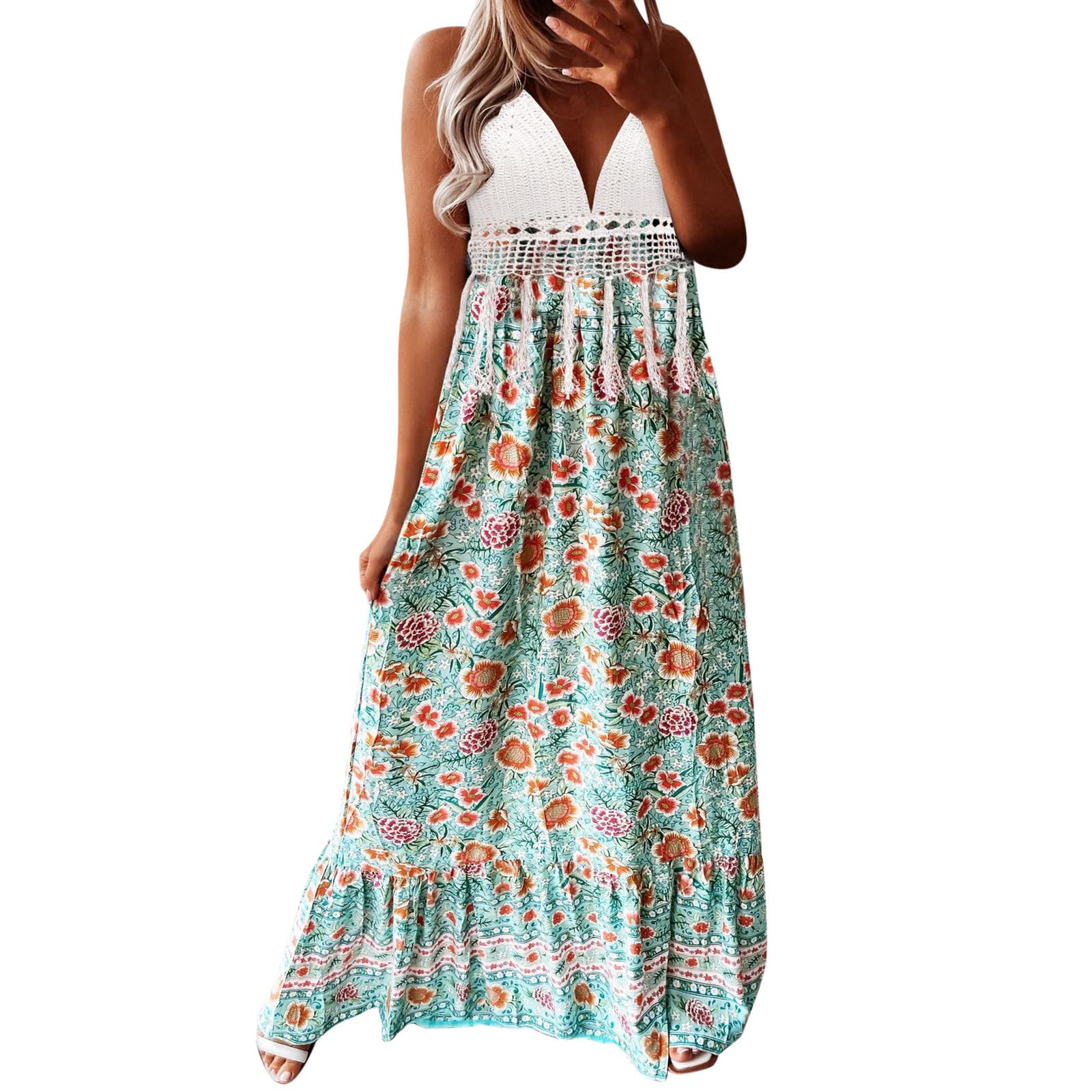 KCocoo Women's Denim Summer Dress - Long Sleeve Casual Maxi Dress for Beach, Vacation & Everyday Wear | Trendy Fashion Outfit