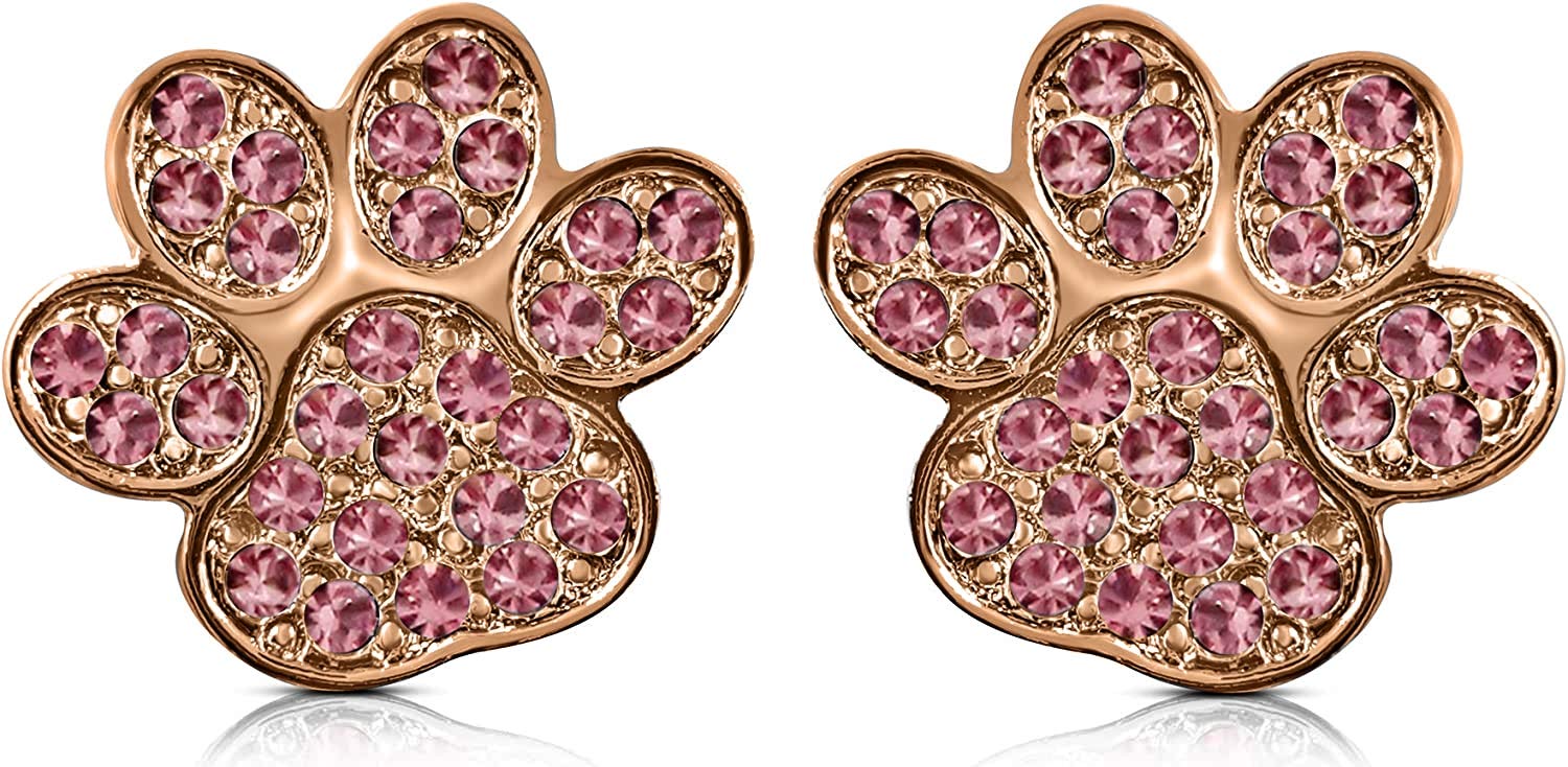 Puppy Paw Print Stud Earrings for Women - Cute Animal Lover Jewelry Gift for Dog Moms, Teens & Girls | Perfect for Rescue Foster Volunteers, Pet Adoption Events & Daily Wear