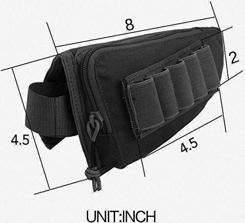 Tactical Shotgun Shell Holder Pouch - Cheek Rest Ammo Storage for Rifles & Shotguns | Hunting, Shooting Range & Outdoor Sports Accessory