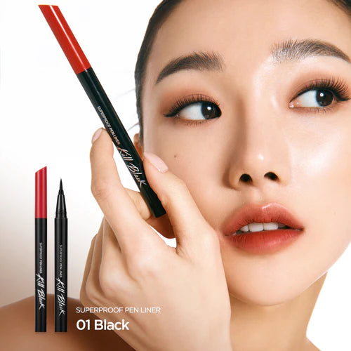 CLIO Superproof Pen Liner 0.55ml - Waterproof & Long-Lasting Eyeliner for Precise Winged Looks | Perfect for Daily Makeup & Special Occasions