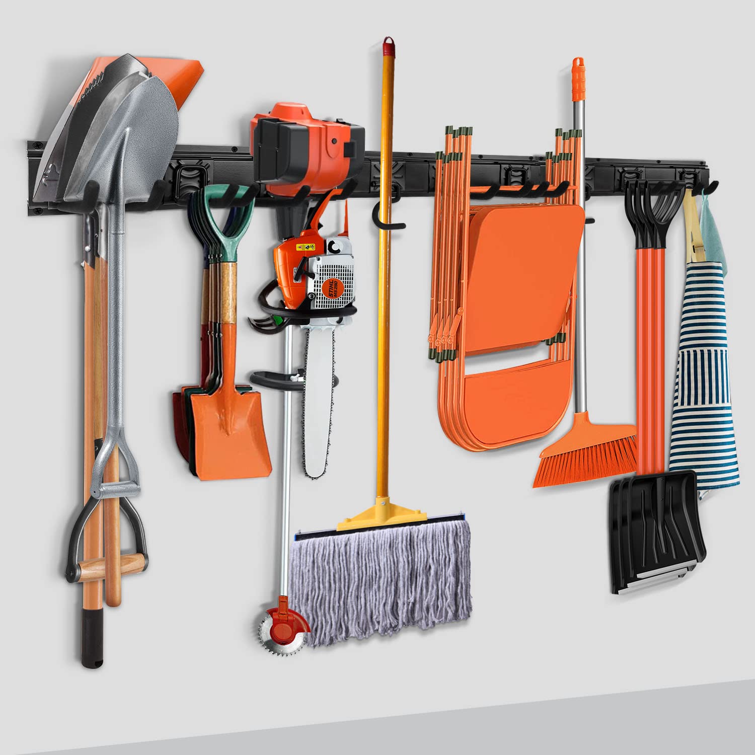 Heavy-Duty Wall Mount Garage Storage Rack Organizer - Extra Wide Panels for Hanging Garden Tools, Shovels, Ladders, Sports Gear, Hoses & Lawn Trimmers | Perfect for Garage, Shed & Yard Organization