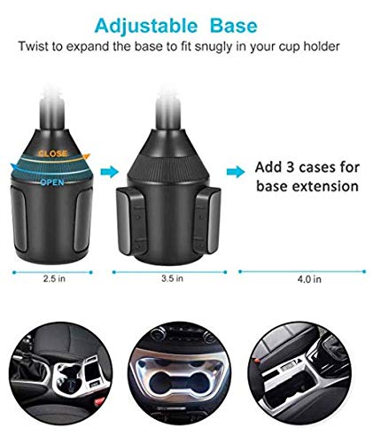 Universal Car Cup Holder Phone Mount - Adjustable Gooseneck Cradle for Smartphones - Perfect for Driving & Navigation