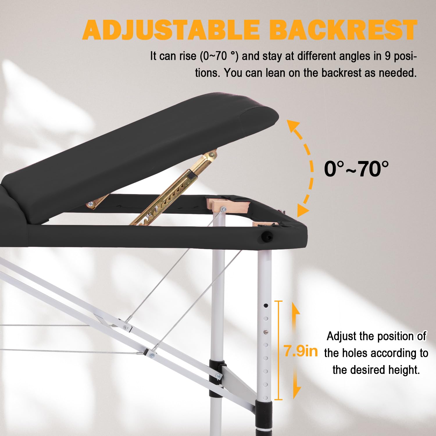 Portable Massage Table - Adjustable Height Aluminum Folding Spa Bed with Non-Woven Carrying Bag | Professional Massage Therapy, Home Spa, Beauty Salon & Lash Extension Use