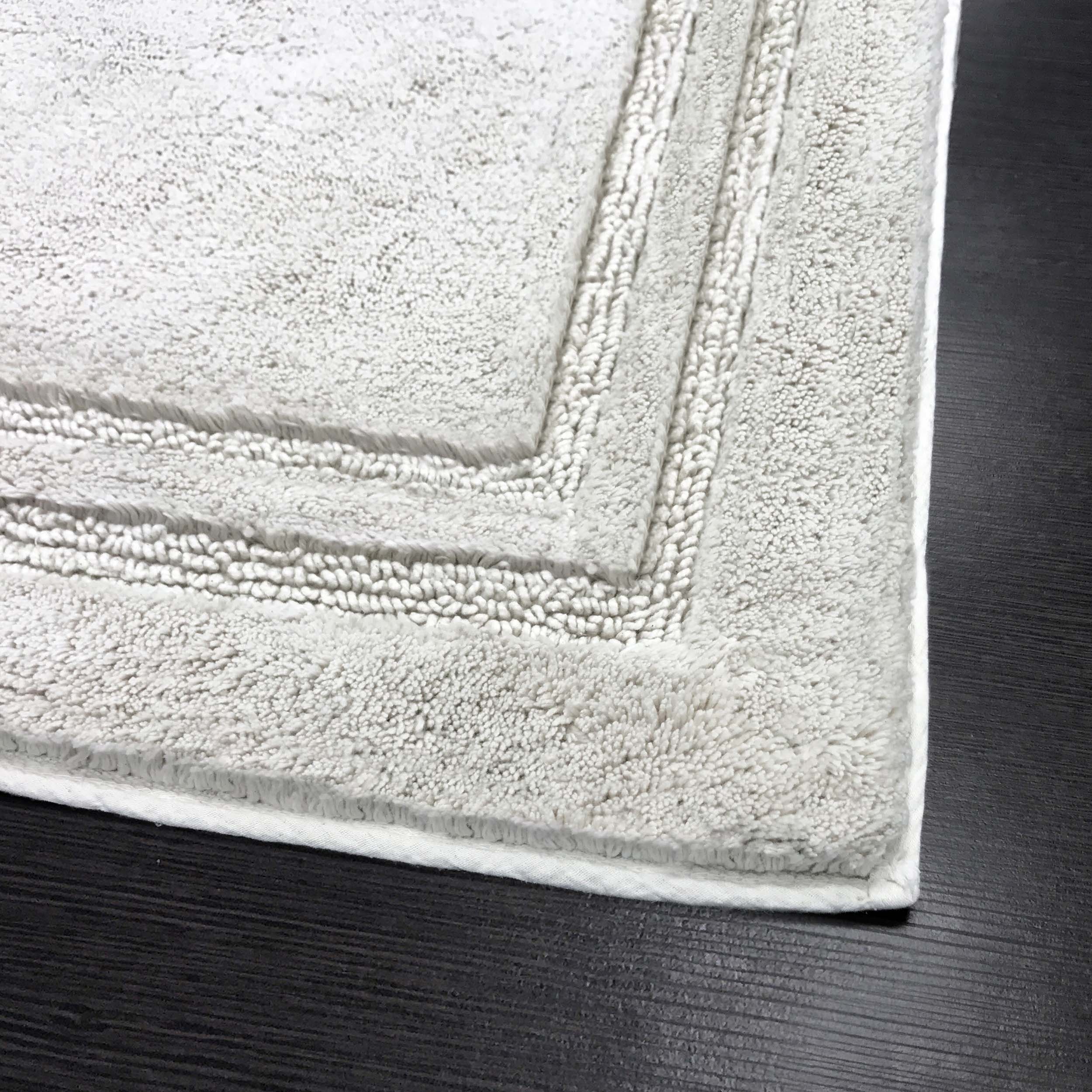 Premium Cotton Non-Slip 2-Piece Bath Rug Set - Soft Absorbent Bathroom Mat for Shower, Tub & Vanity Area - Machine Washable Bath Mats for Safety and Comfort