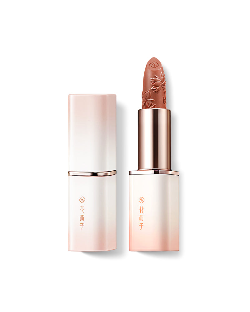 Blooming Rouge Engraved Lipstick - Long Lasting Matte Lipstick with Floral Design, Vegan & Cruelty Free - Perfect for Date Night, Parties & Special Occasions