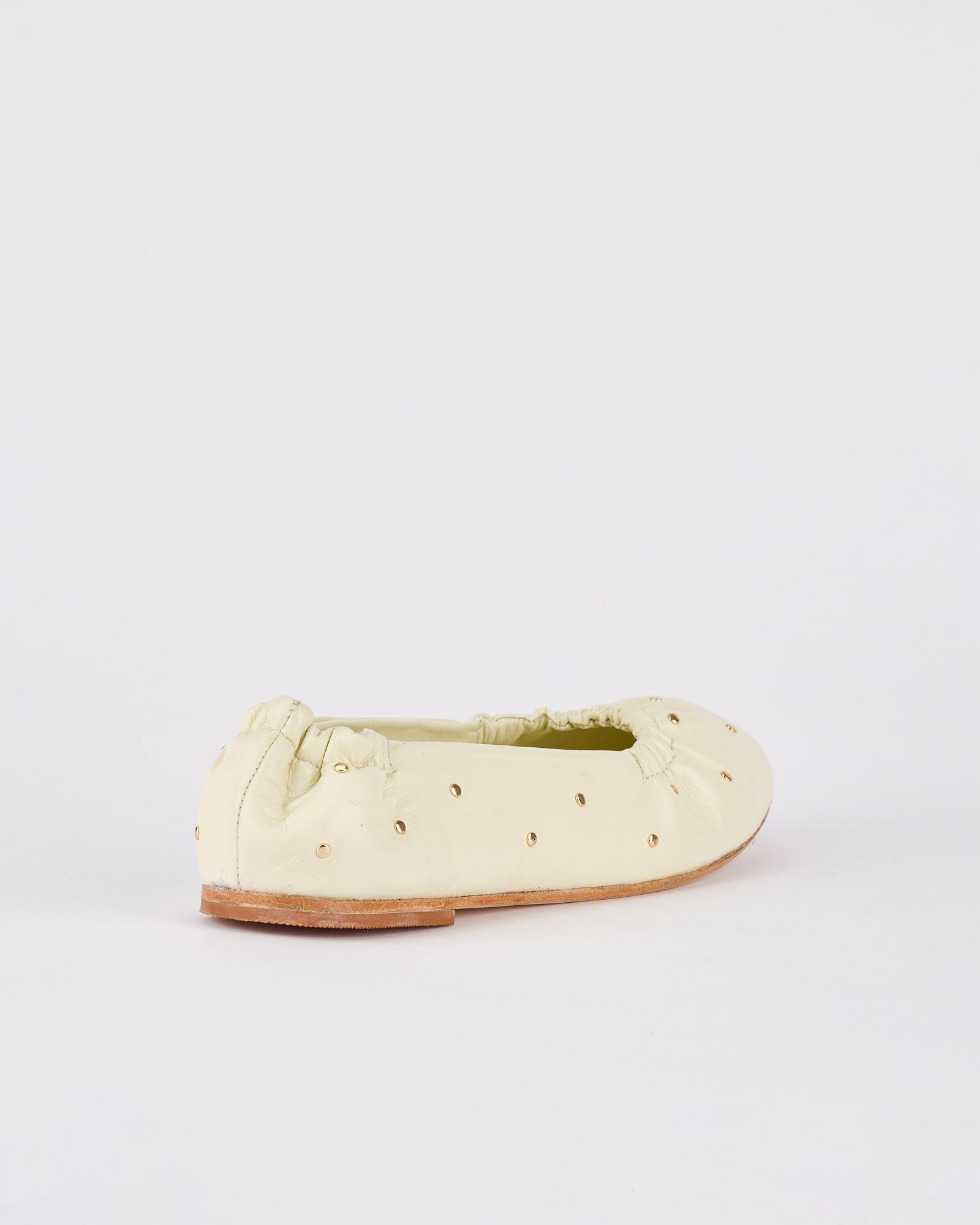 Montagine Women's Ballet Flats - Comfortable Off White & Gold Leather Shoes for Casual Wear, Office, and Dance