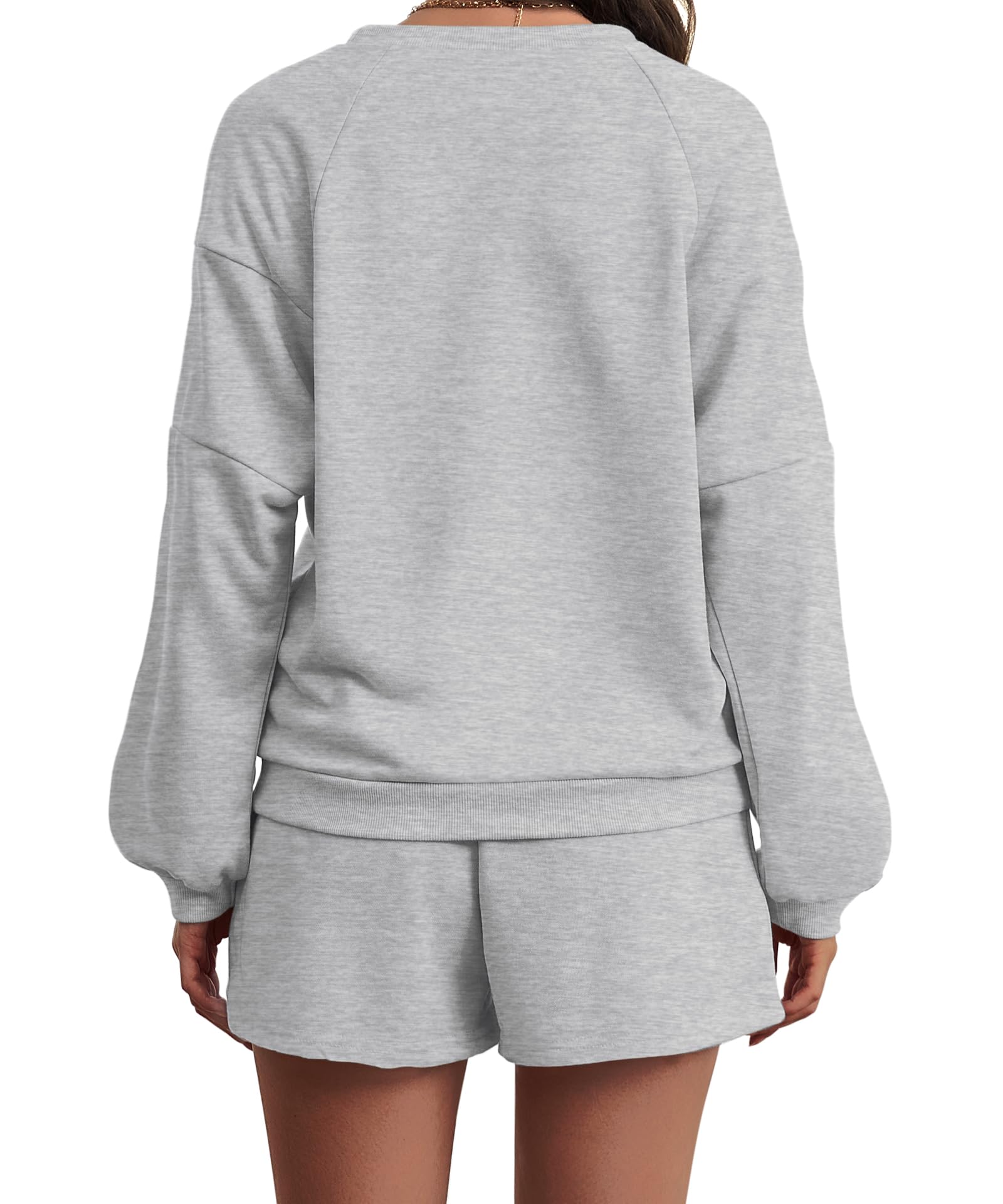 2024 Fashion Women's 2-Piece Oversized Sweatsuit Set - Long Sleeve Sweatshirt & Shorts Lounge Outfit with Pockets | Casual Wear, Home Comfort, Street Style