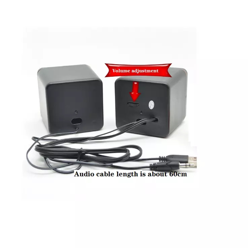 Portable USB Mini Wired Speaker 2.0 - Compact Desktop/Laptop Computer Speaker with Clear Sound, Perfect for Home Office, Gaming & Outdoor Use - Ideal Gift for Music Lovers (Model D02L)