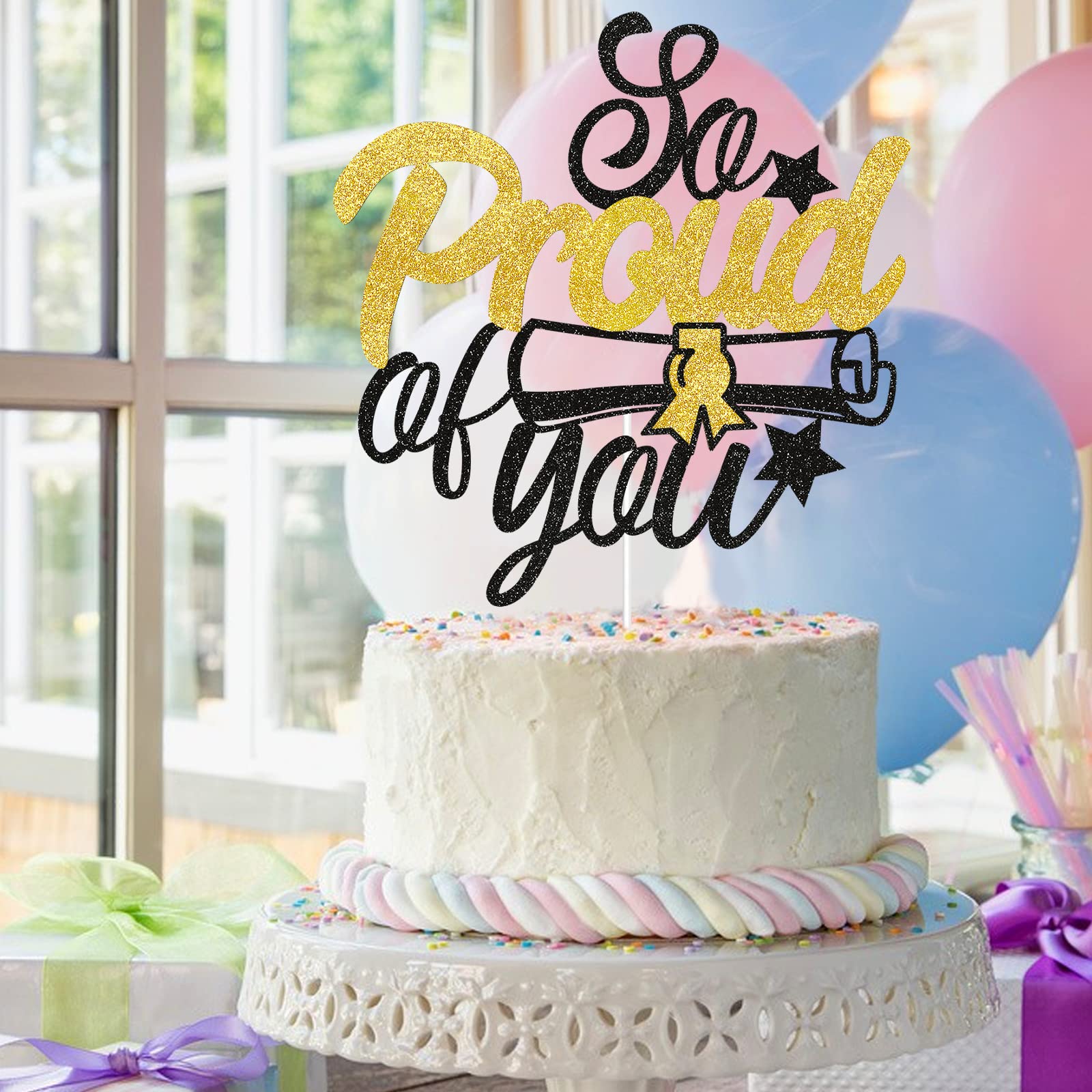 Personalized Graduation Cake Toppers 2023 - 'We Are So Proud of You' Congrats Grad Decorations - Perfect for Graduation Parties, Commencement Celebrations & Academic Achievements