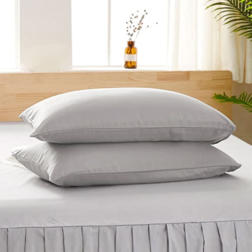 2Pcs Premium Magic Pillowcase Set - Standard Size Light Grey Bed Pillow Covers | Soft, Supportive & Breathable Bedding | Perfect for Side Sleepers, Neck Pain Relief & Hot Sleepers