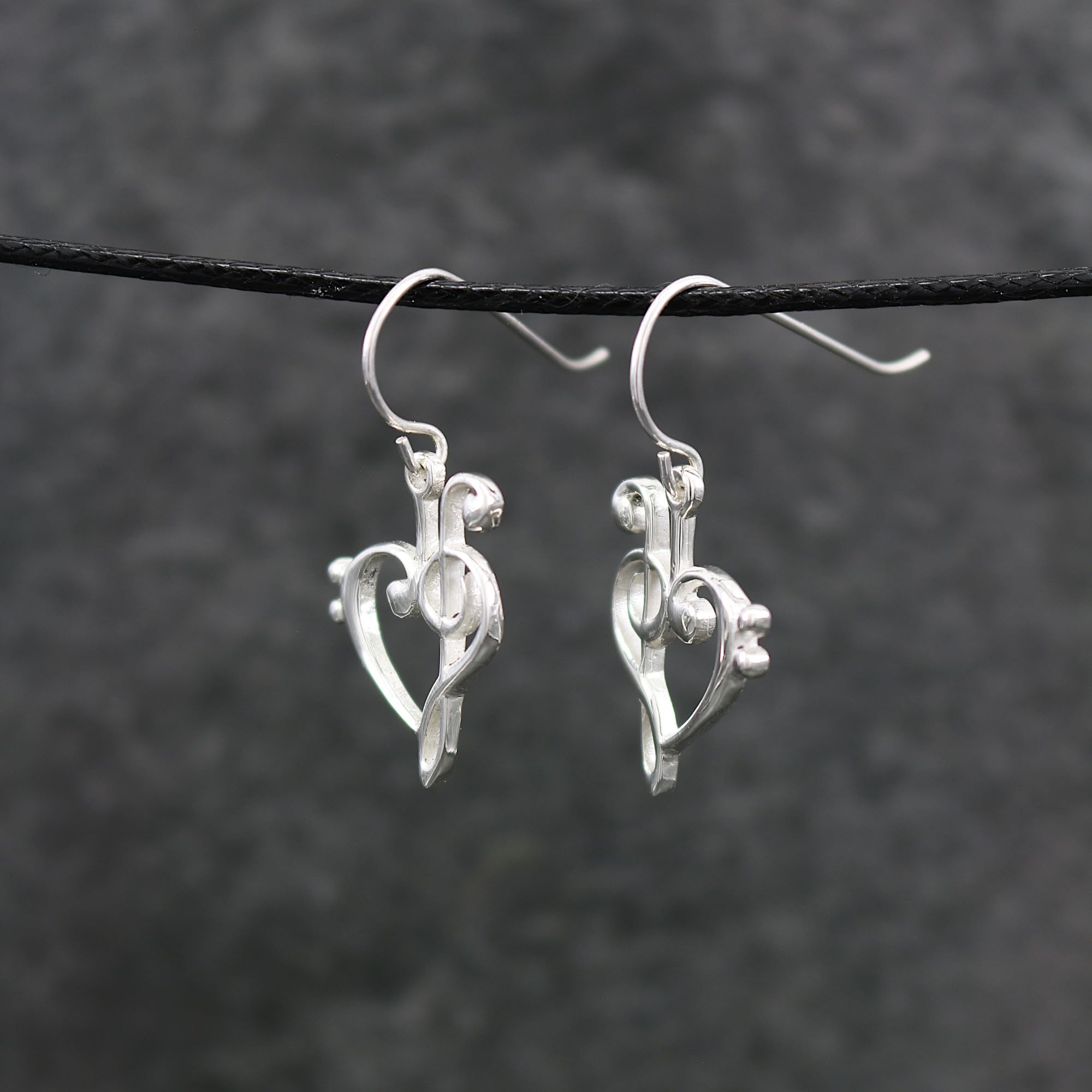Sterling Silver Treble & Bass Clef Earrings with French Wire Hooks - Musical Note Jewelry for Women - Perfect Gift for Musicians & Music Lovers - Great for Concerts, Performances & Everyday Wear