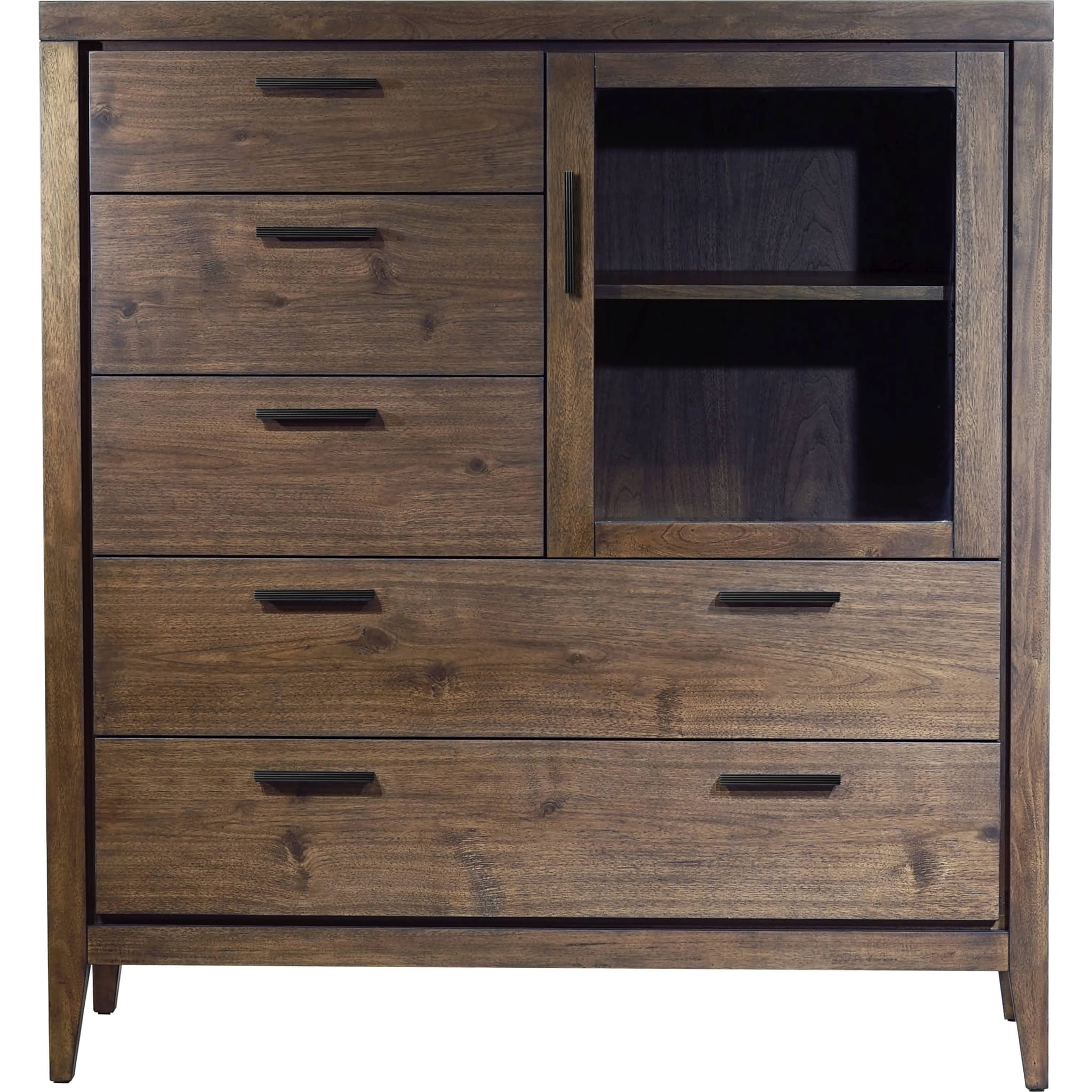 Boracay 5-Drawer 1-Door Walnut Sweater Chest Dresser - Wild Oats Brown (2024) | Perfect for Bedroom Storage, Closet Organization & Home Decor